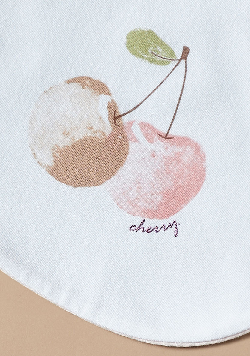 Juniors Cherry Print Bib with Snap Button Closure-Bibs and Burp Cloths-image-1