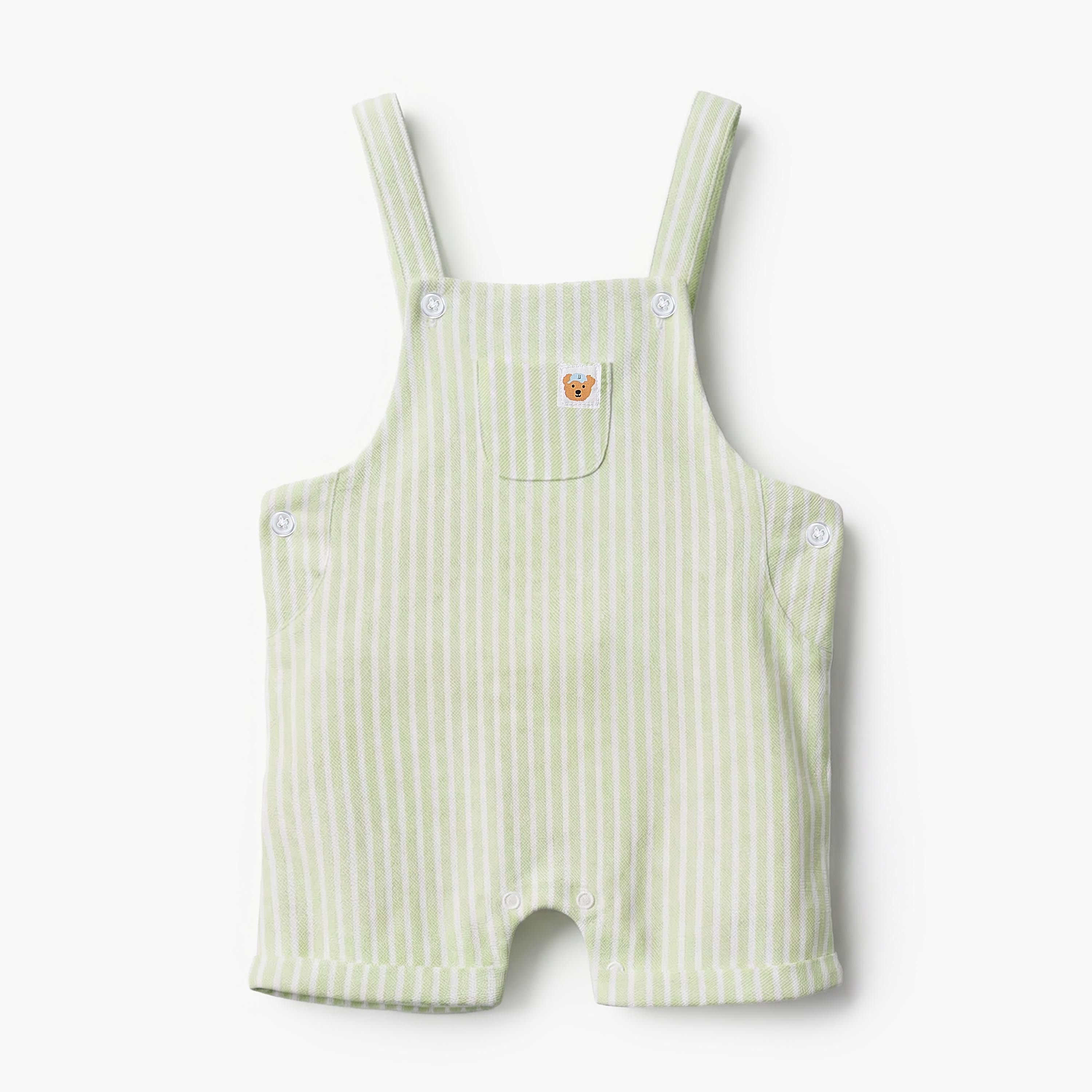 Juniors Peter Pan Collar Short Sleeves Polo T-shirt and Dungaree Set with Stripes-baby-boys-clothing-setsandcoords-image-4
