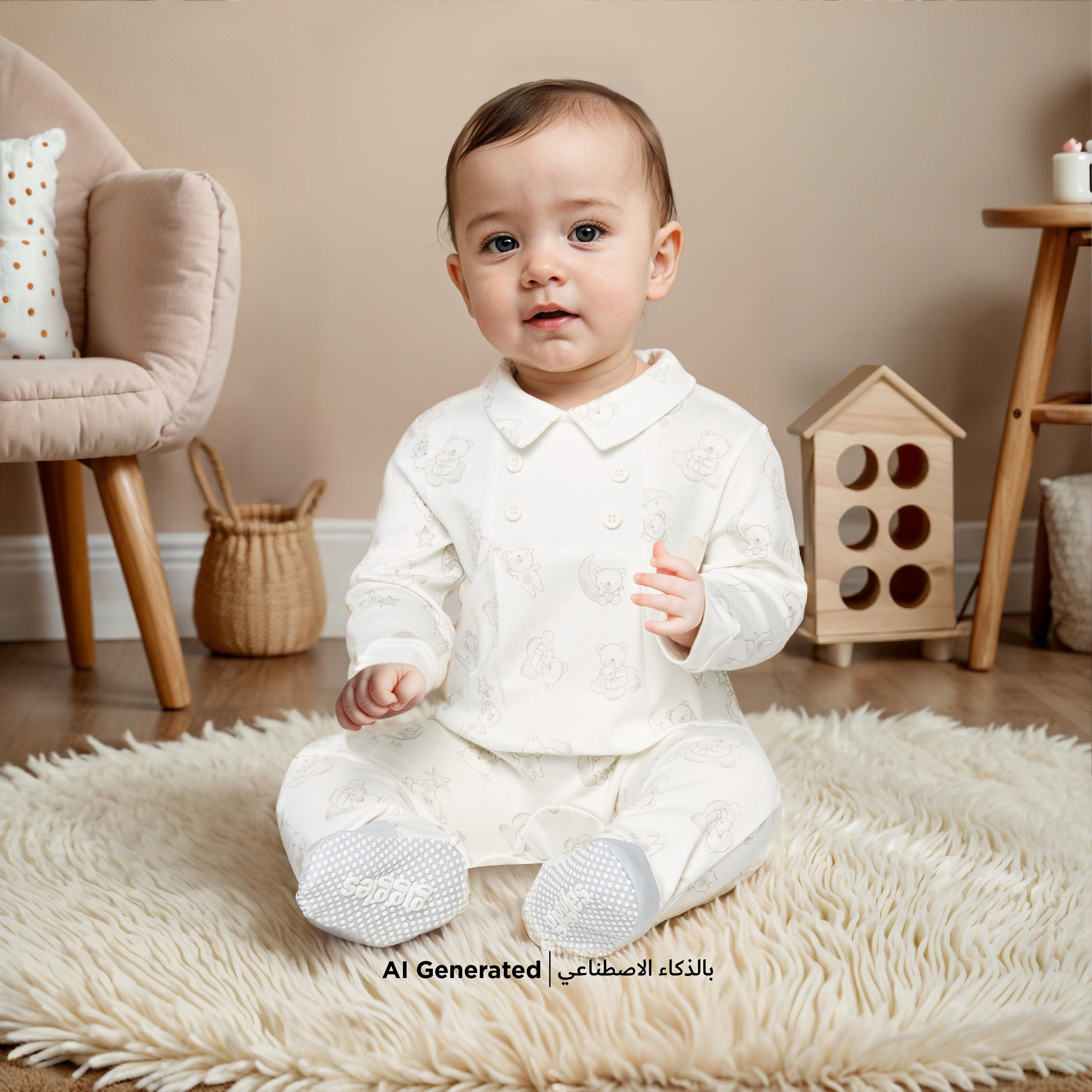 Giggles Bear Print Closed Feet Sleepsuit with Long Sleeves-baby-boys-clothing-nightwear-sleepsuits-image-6