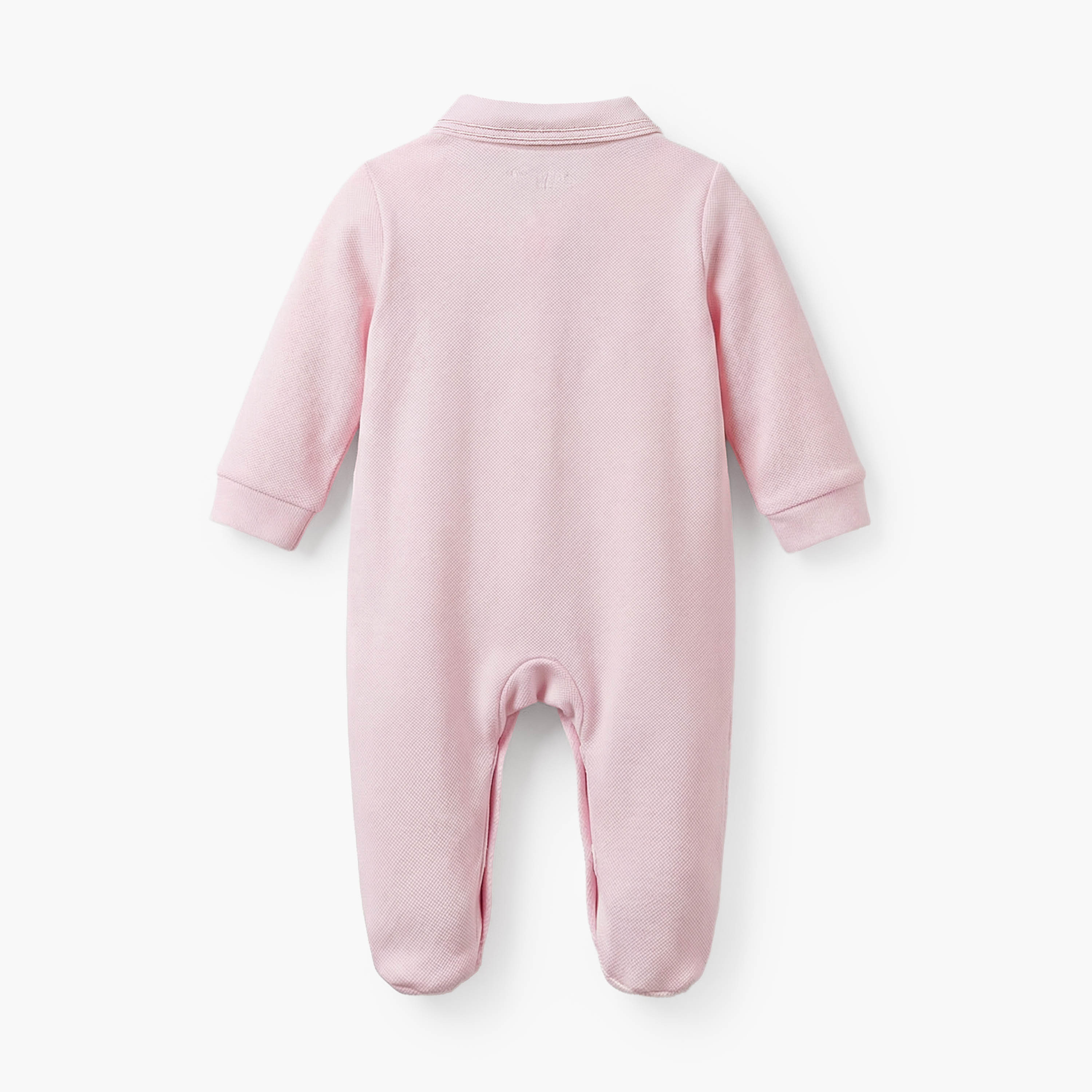 Juniors Cotton Peter Pan Collar Long Sleeves Sleepsuit with Heart Applique-baby-girls-clothing-nightwear-sleepsuits-image-2