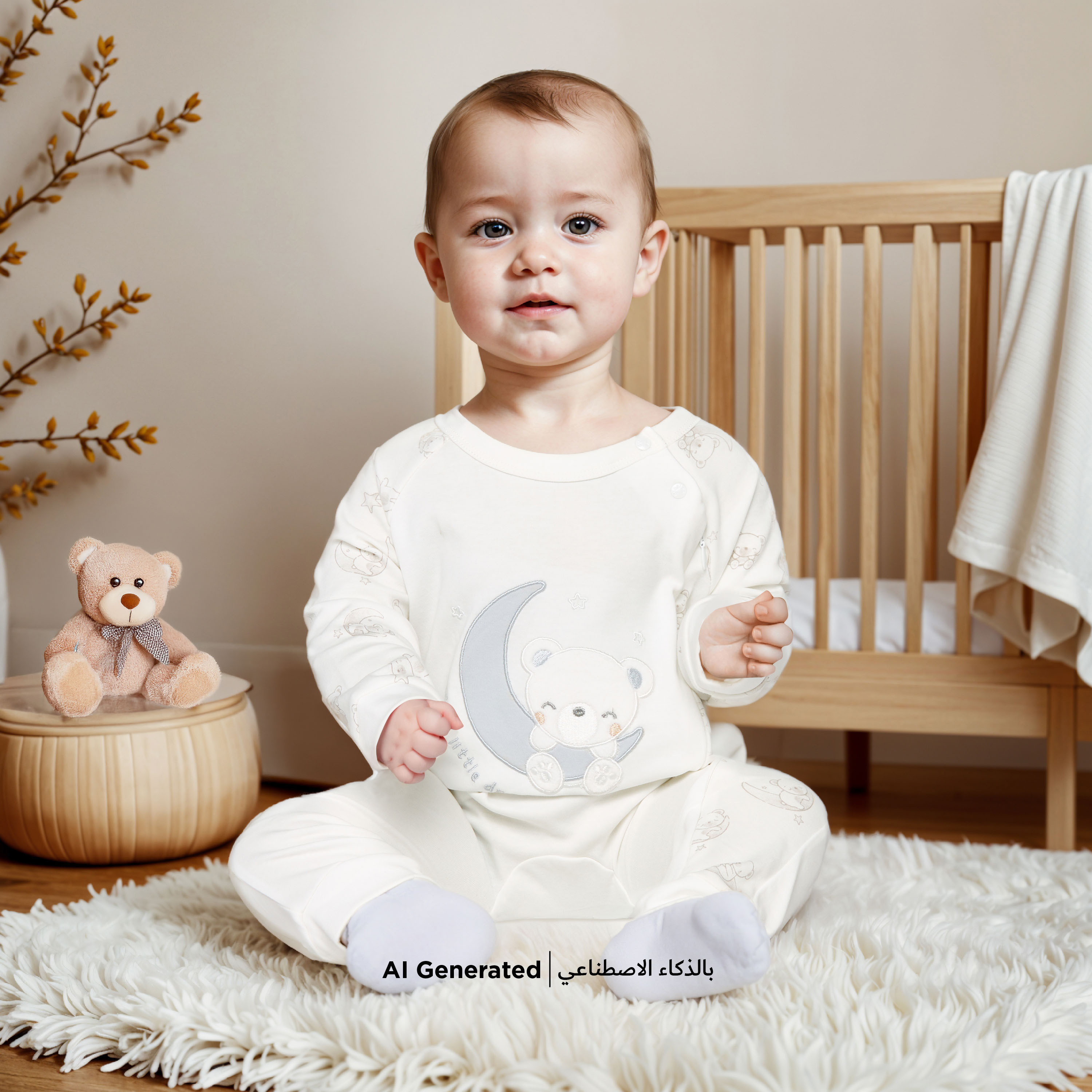 Giggles Bear Applique Sleepsuit with Long Sleeves-baby-boys-clothing-nightwear-sleepsuits-image-7