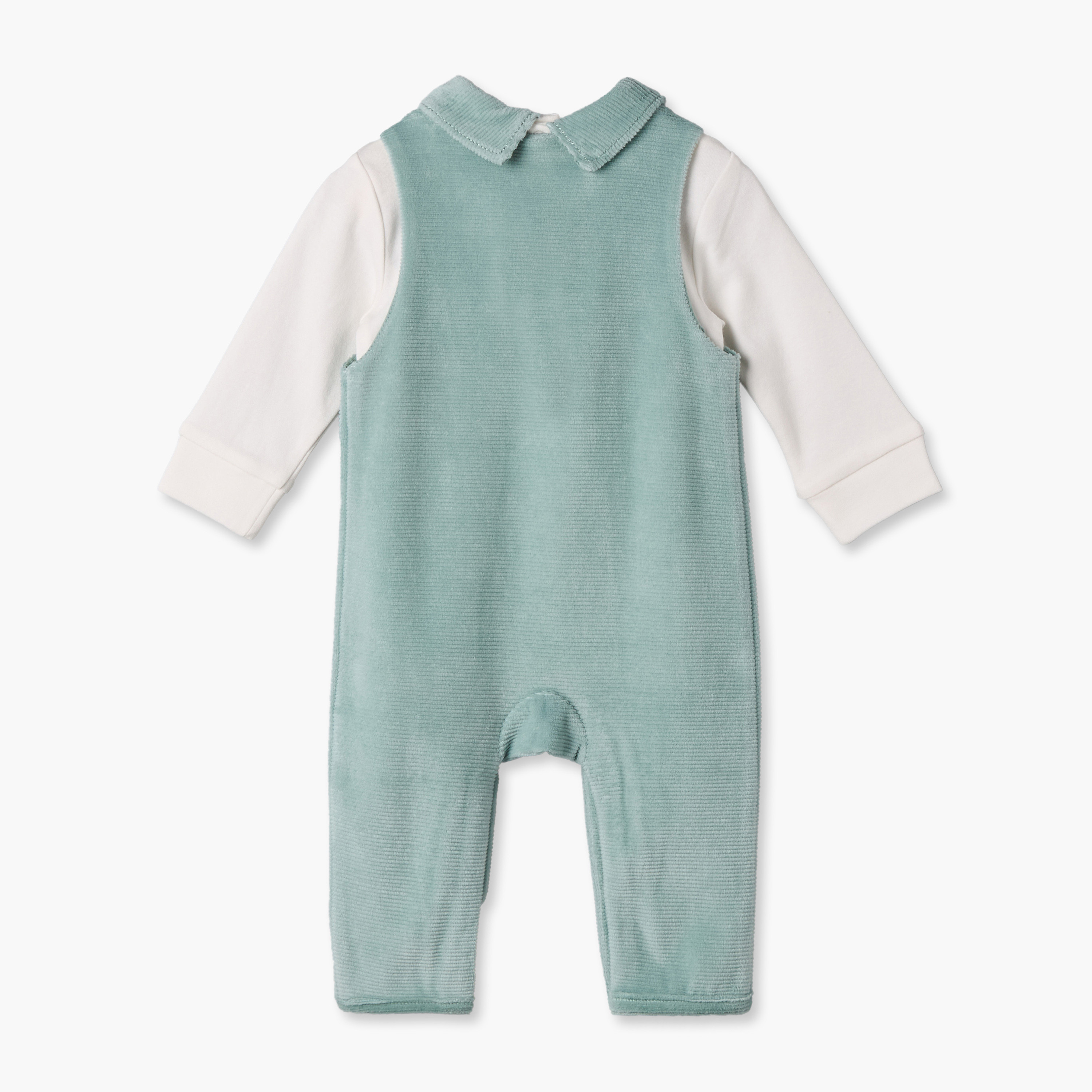 Giggles Collared Long Sleeves T-shirt and Dungaree Set with Embroidery-baby-boys-clothing-winterwear-setsandcoords-image-3