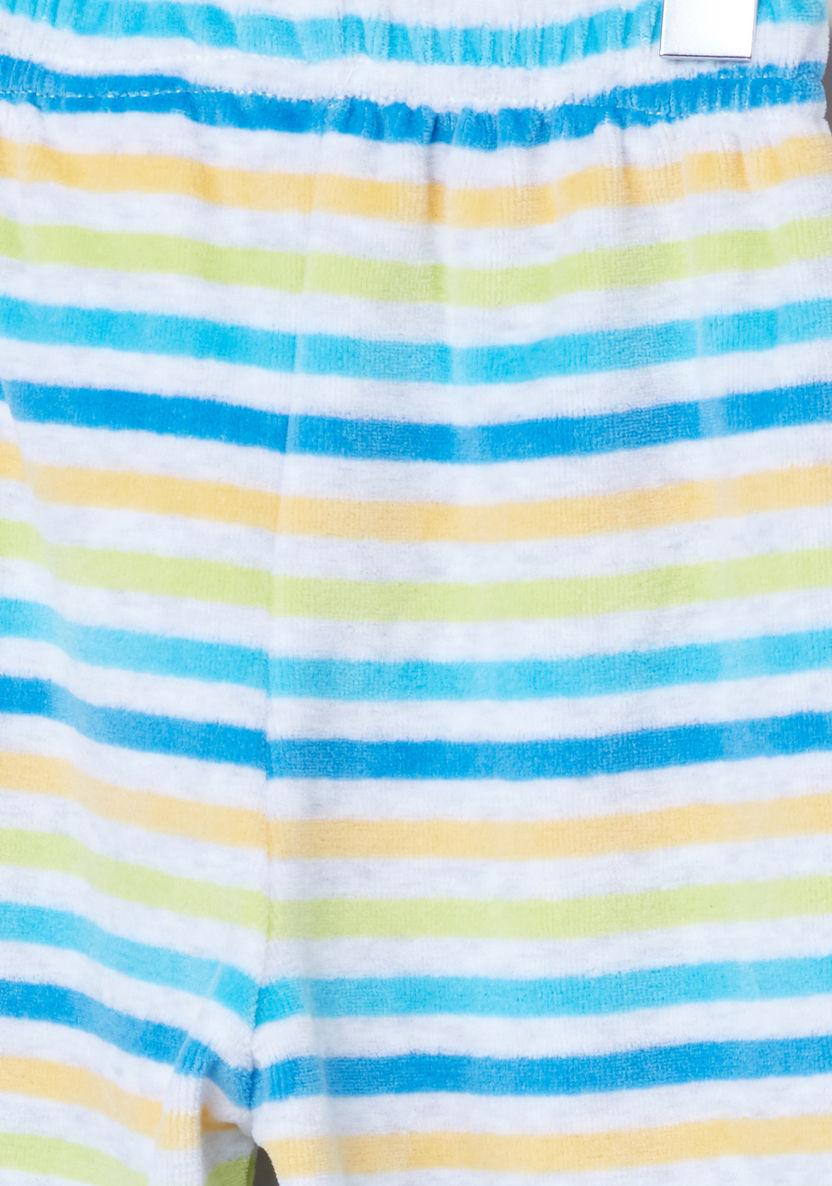 Juniors Teddy Bear Printed T-shirt and Striped Pyjama Set-Pyjama Sets-image-6