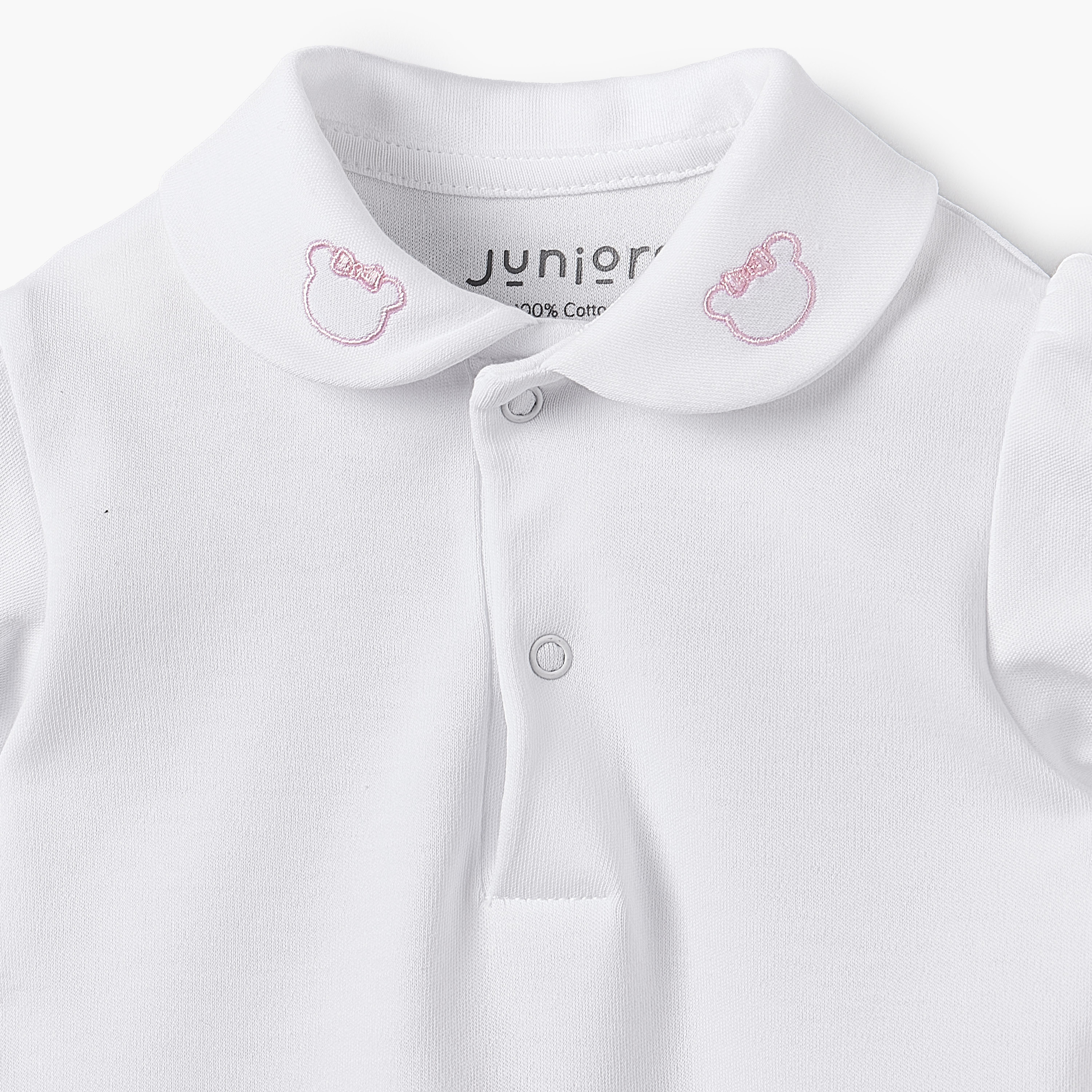Juniors Peter Pan Collar Short Sleeves Romper with Stripes-baby-girls-clothing-rompers-image-3