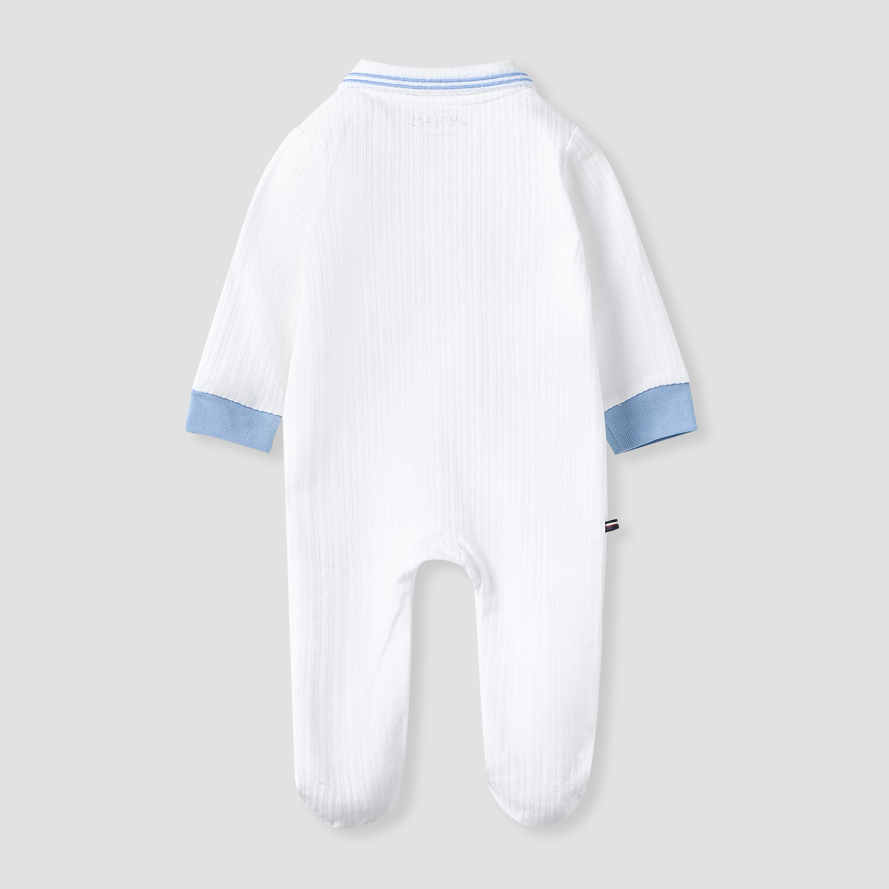 Juniors Textured Collared Sleepsuit with Zip Closure-baby-boys-clothing-nightwear-sleepsuits-image-2