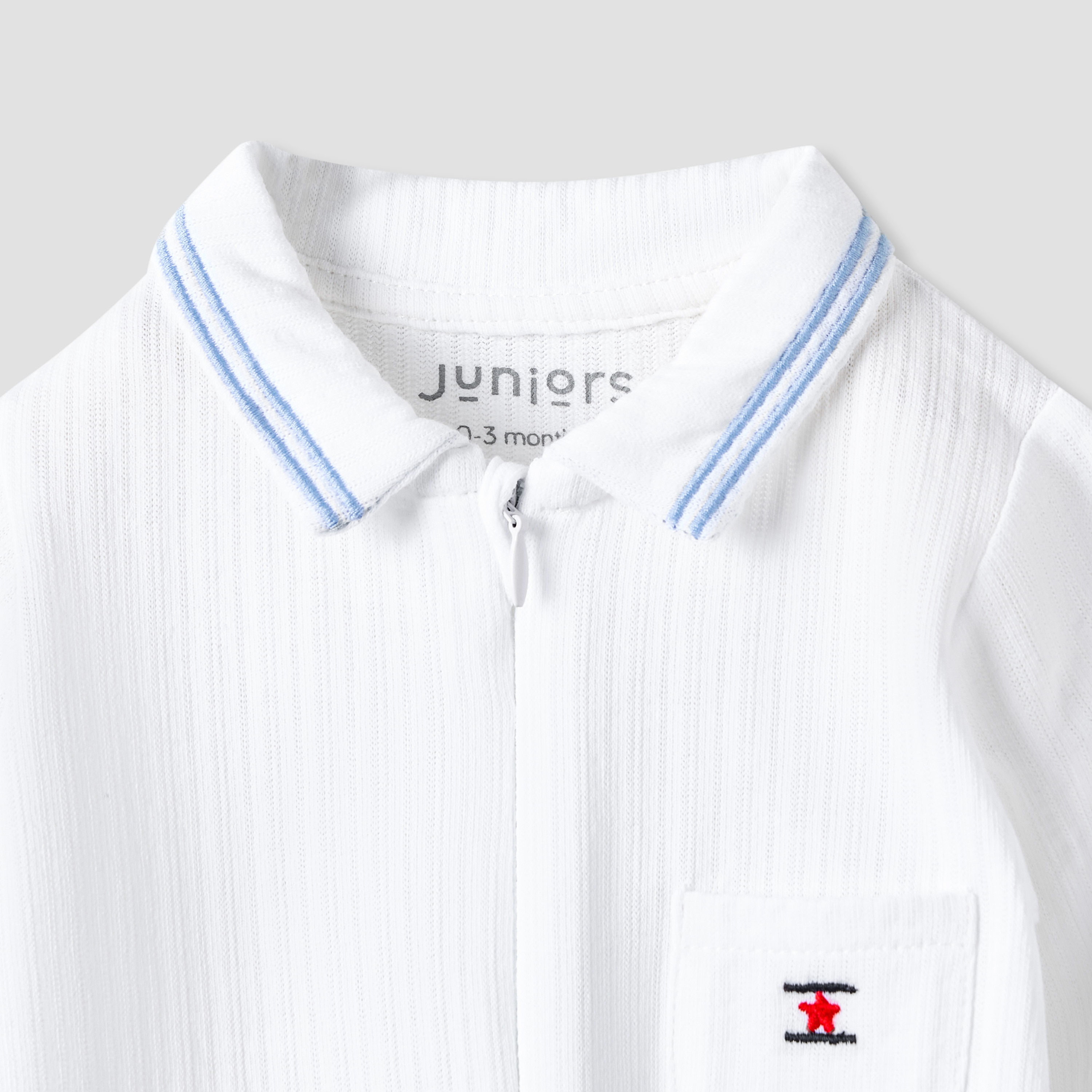 Juniors Textured Collared Sleepsuit with Zip Closure-baby-boys-clothing-nightwear-sleepsuits-image-3