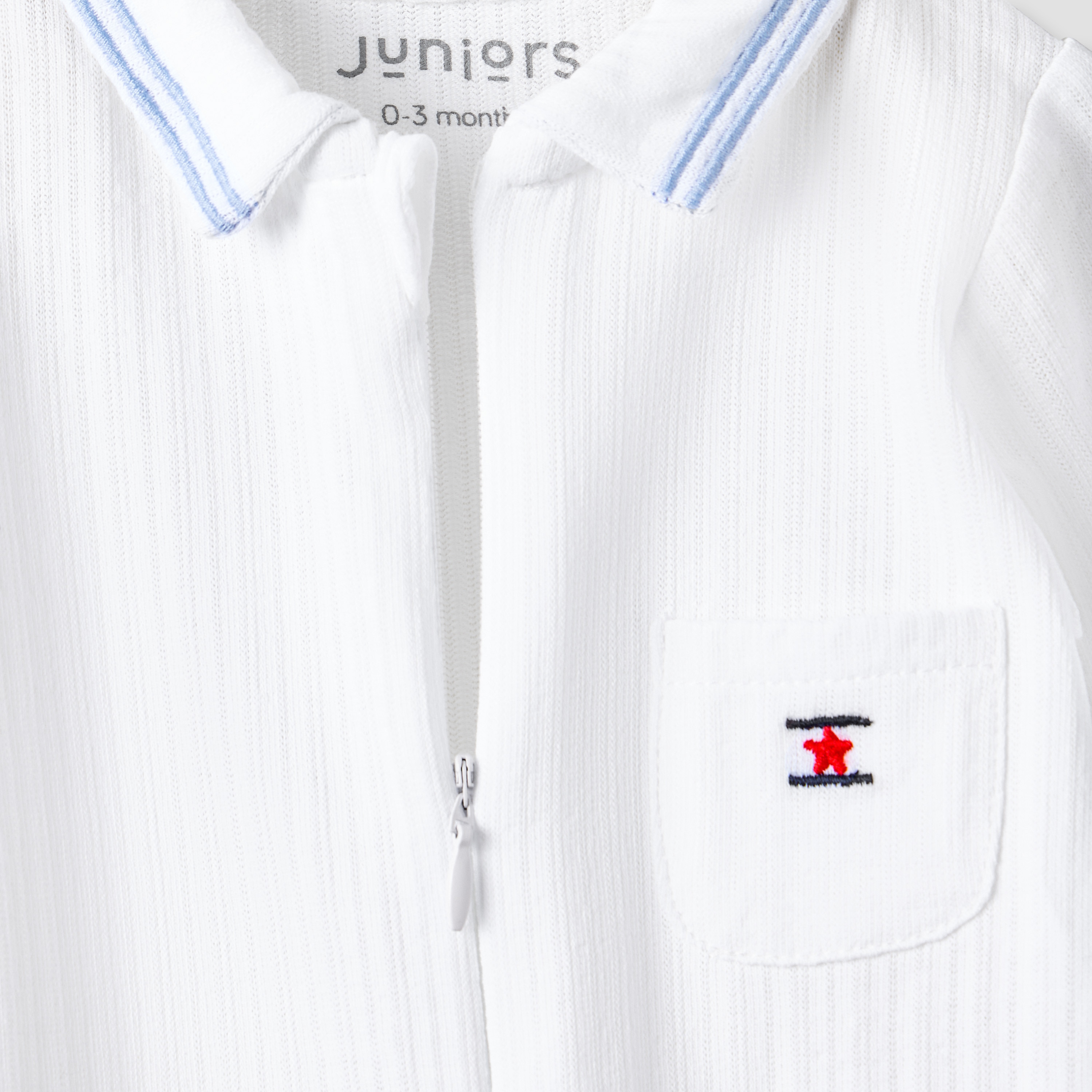 Juniors Textured Collared Sleepsuit with Zip Closure-baby-boys-clothing-nightwear-sleepsuits-image-5