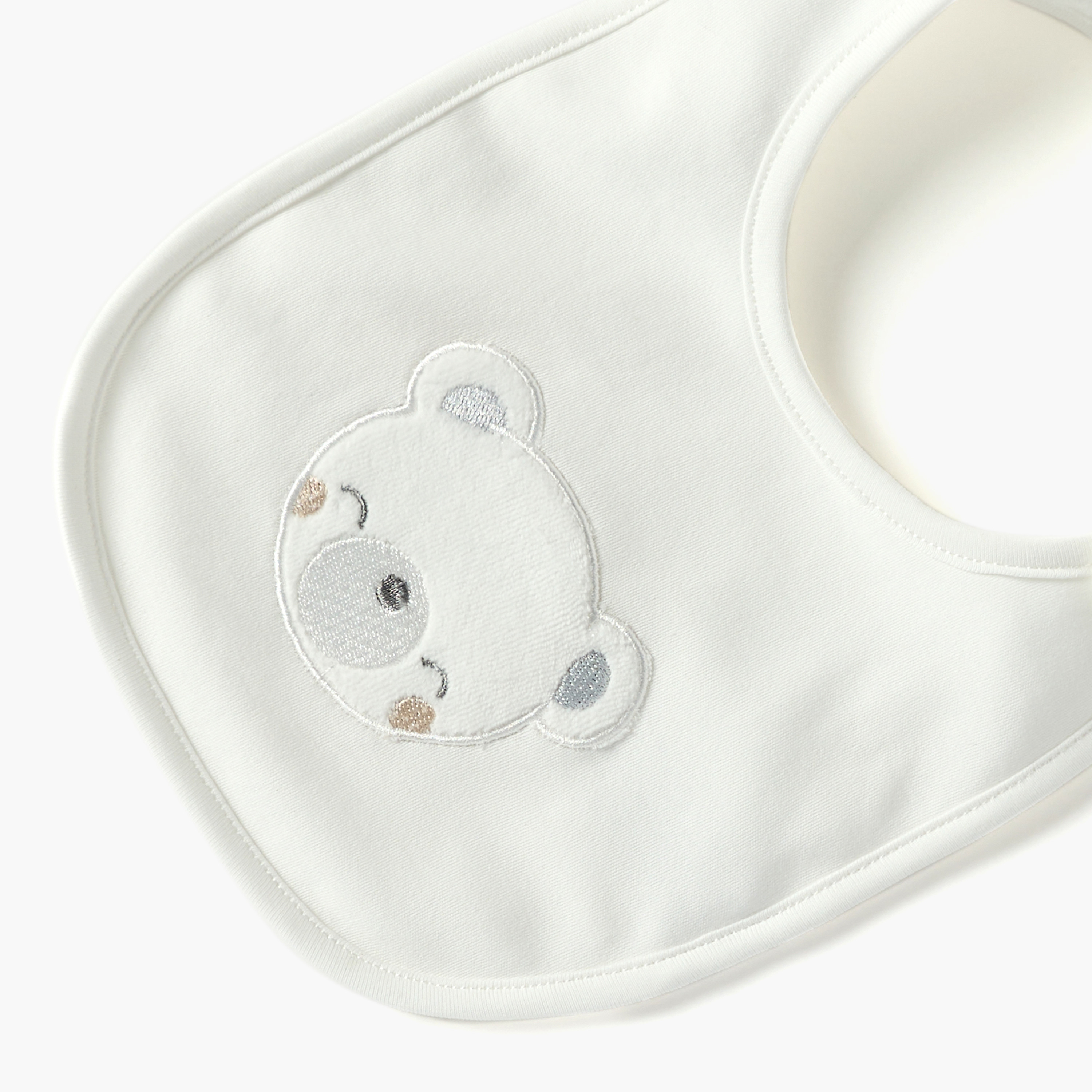 Giggles Bear Applique Bib with Snap Button Closure-baby-feeding-bibs-image-3