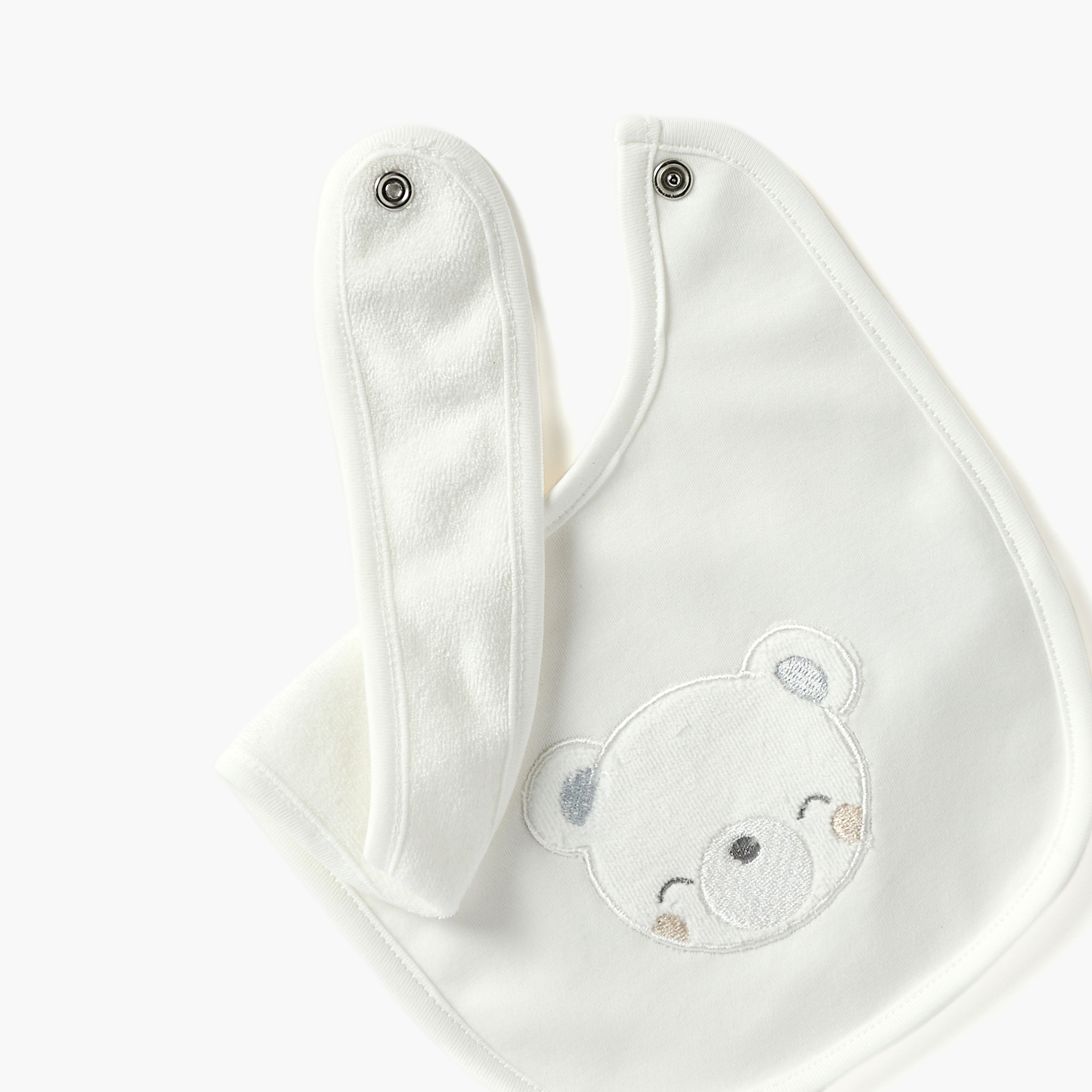 Giggles Bear Applique Bib with Snap Button Closure-baby-feeding-bibs-image-4