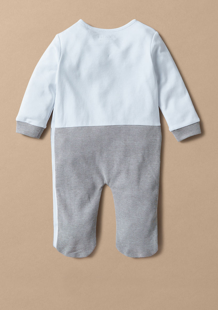 Giggles Colourblock Sleepsuit with Embroidered Detail and Button Closure-Sleepsuits-image-3