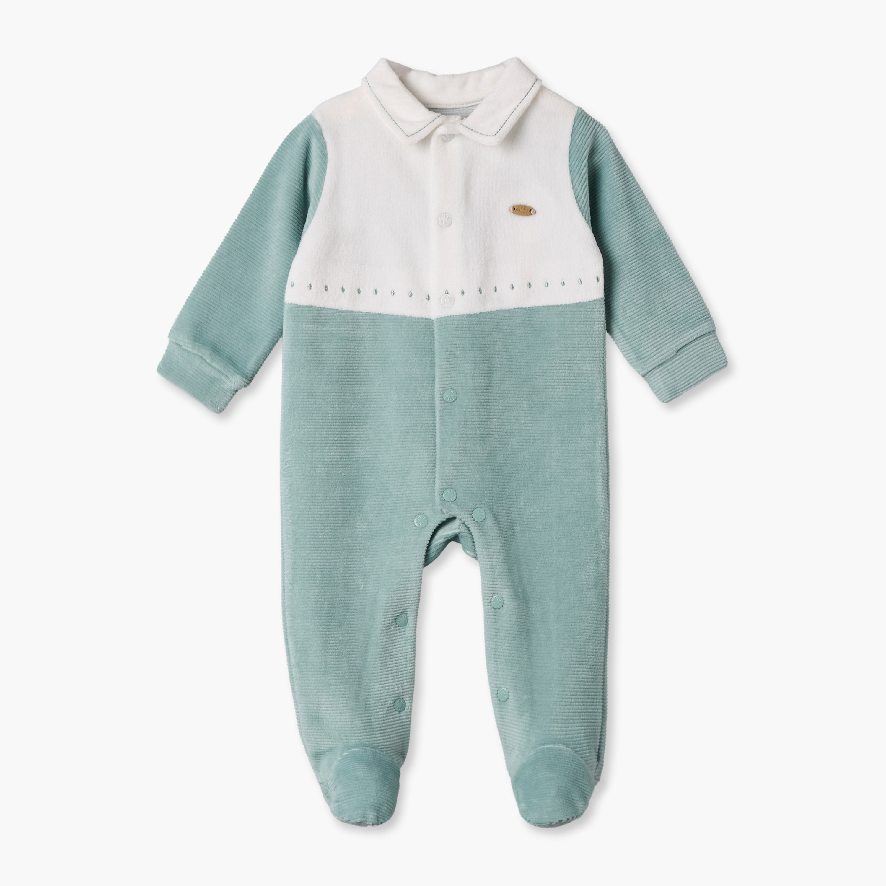 بدلة نوم بياقة عادية وأكمام طويلة بتطريز من جيجلز-baby-boys-clothing-nightwear-sleepsuits-image-2