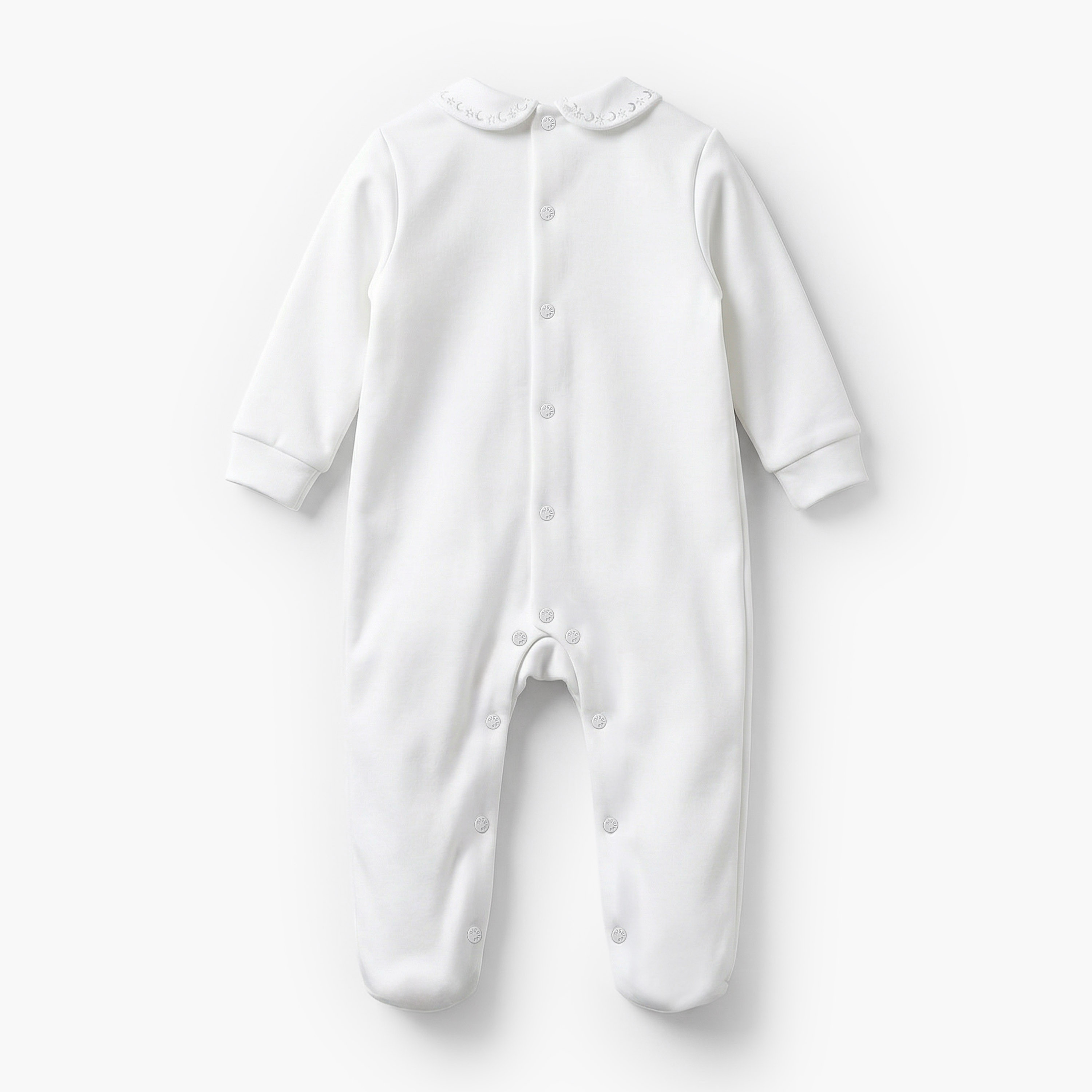 Giggles Cotton Peter Pan Collar Long Sleeves Sleepsuit with Embroidered Detail-baby-girls-clothing-nightwear-sleepsuits-image-2