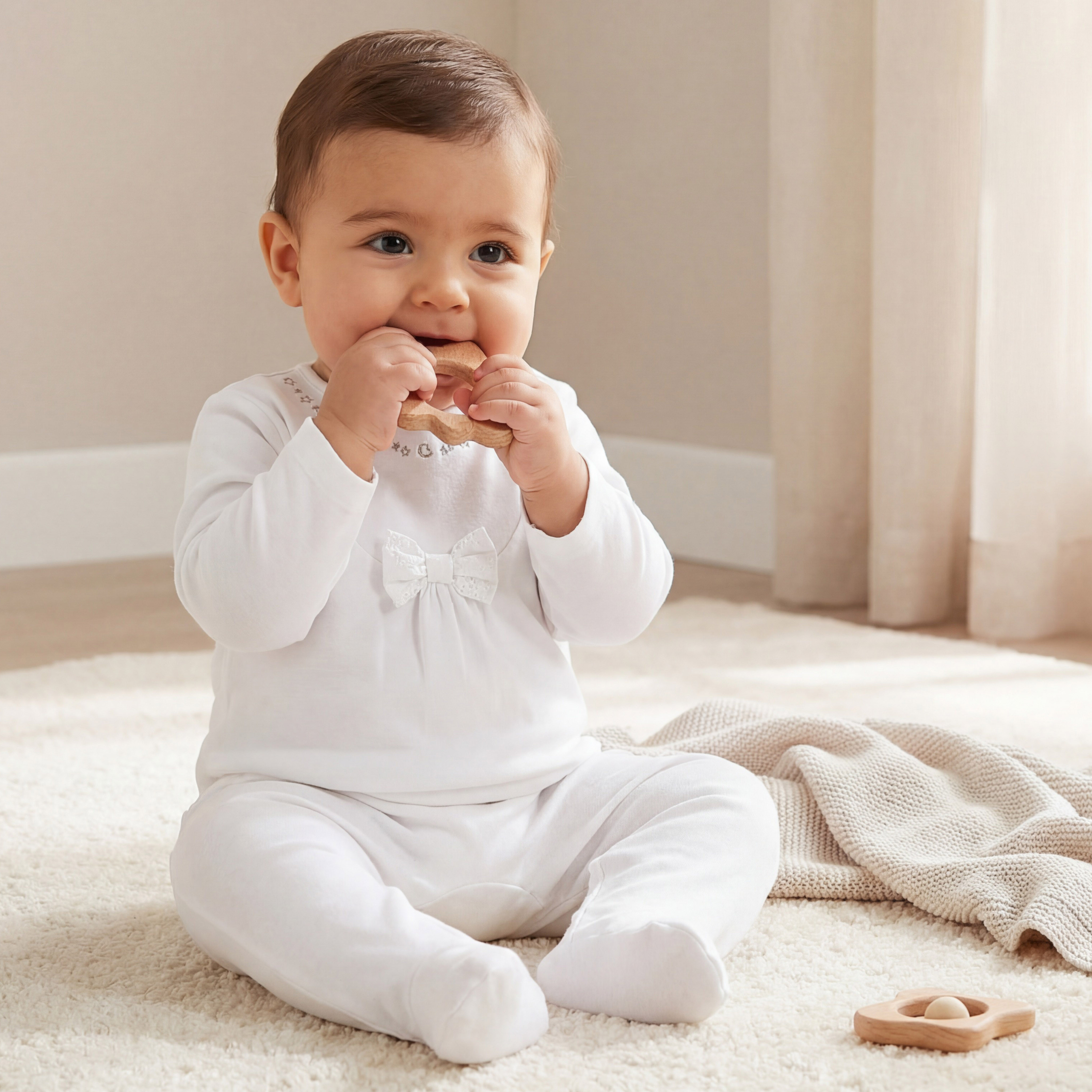 Giggles Cotton Round Neck Long Sleeves Sleepsuit with Moon and Star Embroidery-baby-girls-clothing-nightwear-sleepsuits-image-1