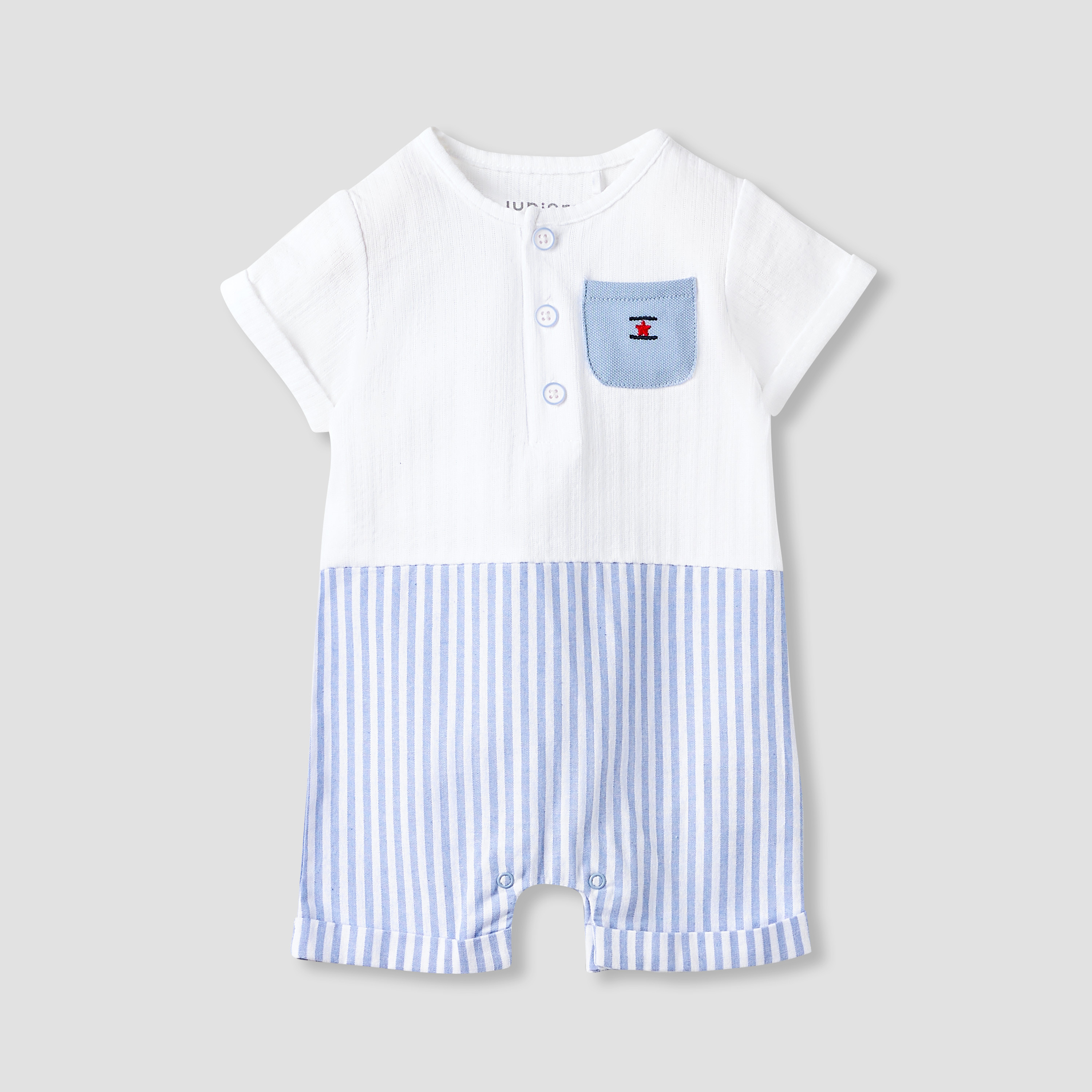 أفرول مقلّم بأكمام قصيرة من جونيورز-baby-boys-clothing-rompers-image-6