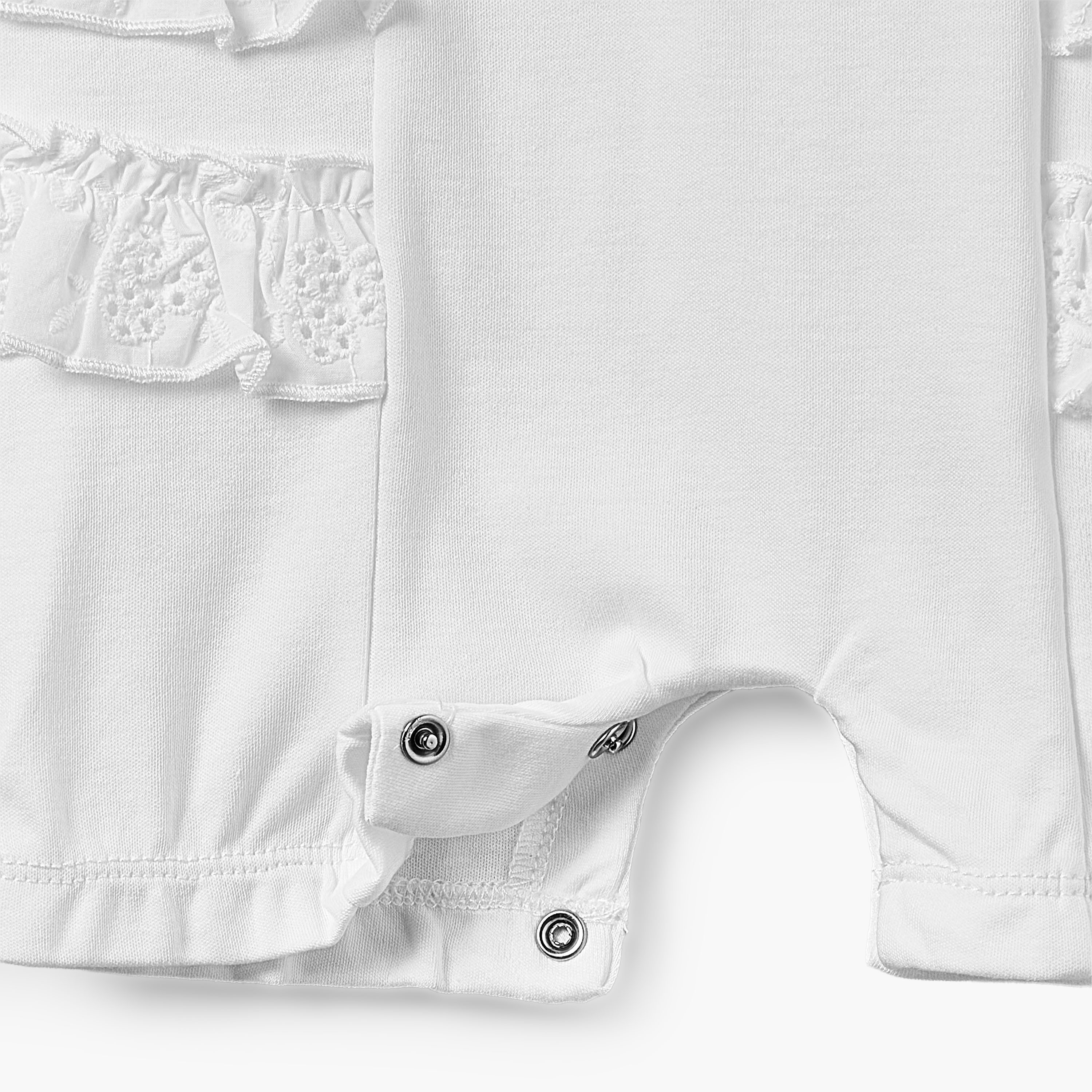 Giggles Round Neck Short Sleeves Romper with Embroidery Detail-baby-girls-clothing-rompers-image-5