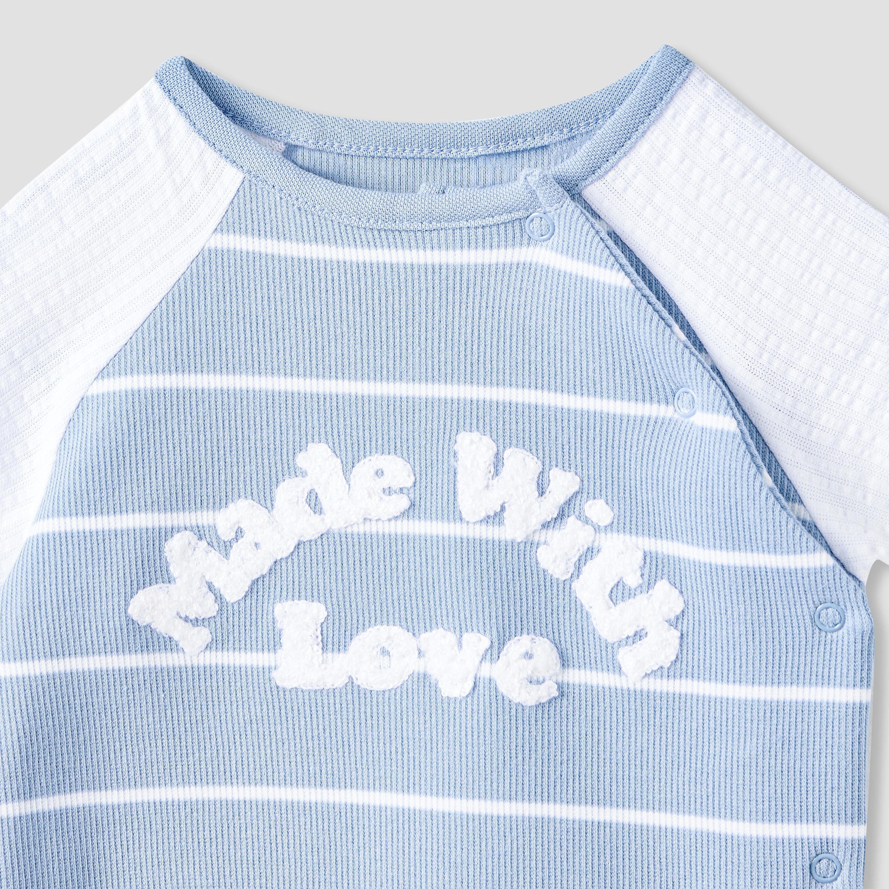 أفرول مخطط بأكمام مغايرة من جونيورز-baby-boys-clothing-rompers-image-3