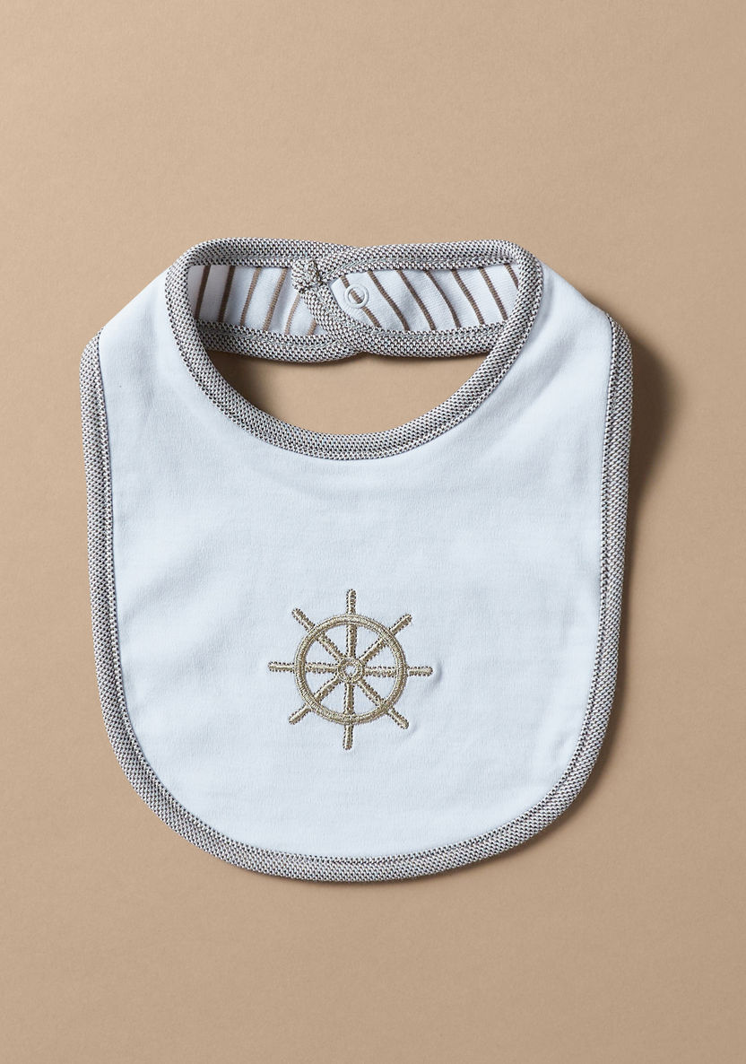 Giggles Anchor Embroidered Bib with Snap Button Closure-Bibs and Burp Cloths-image-0