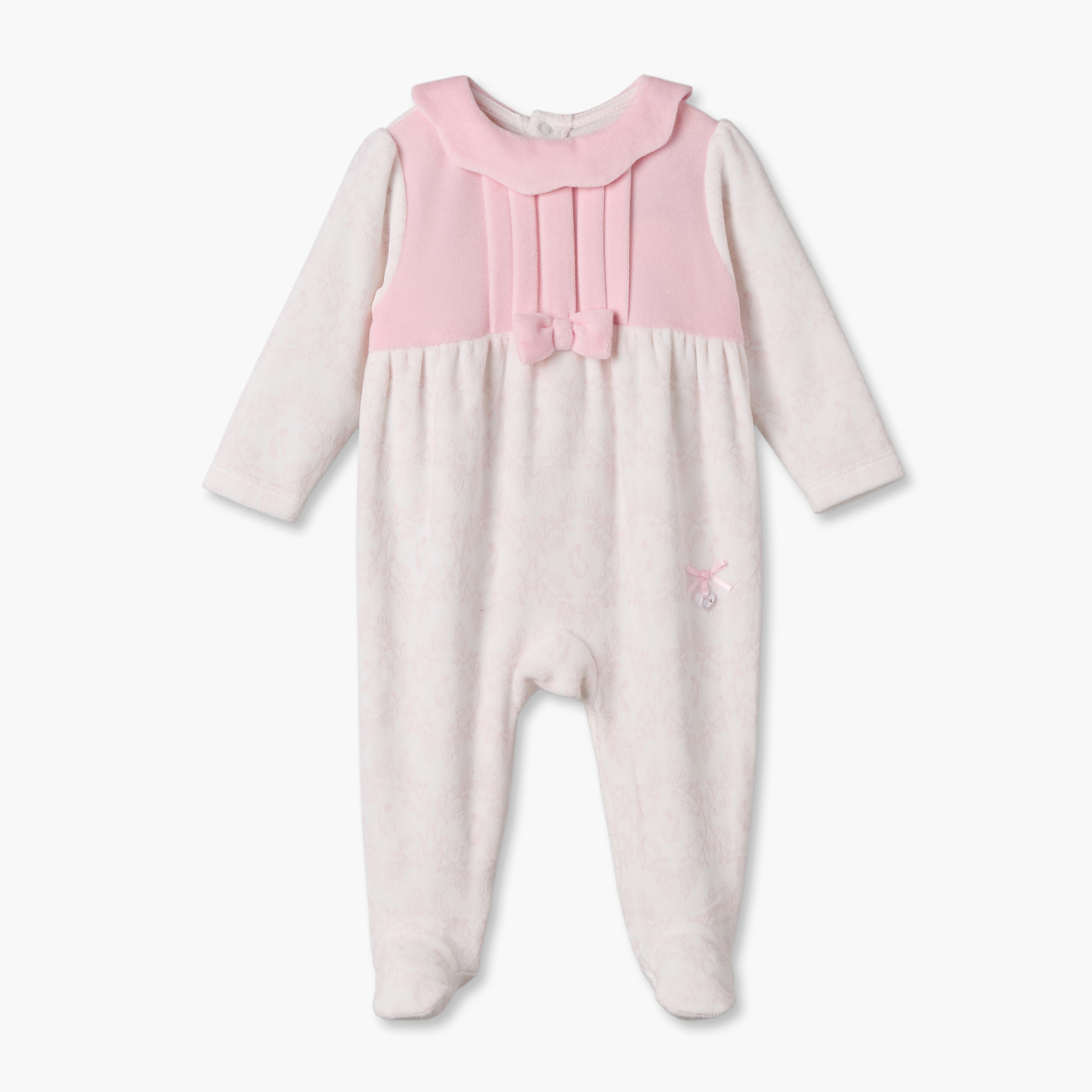 Giggles Cotton Collared Long Sleeves Sleepsuit with Bunny Print-baby-girls-clothing-nightwear-sleepsuits-image-2