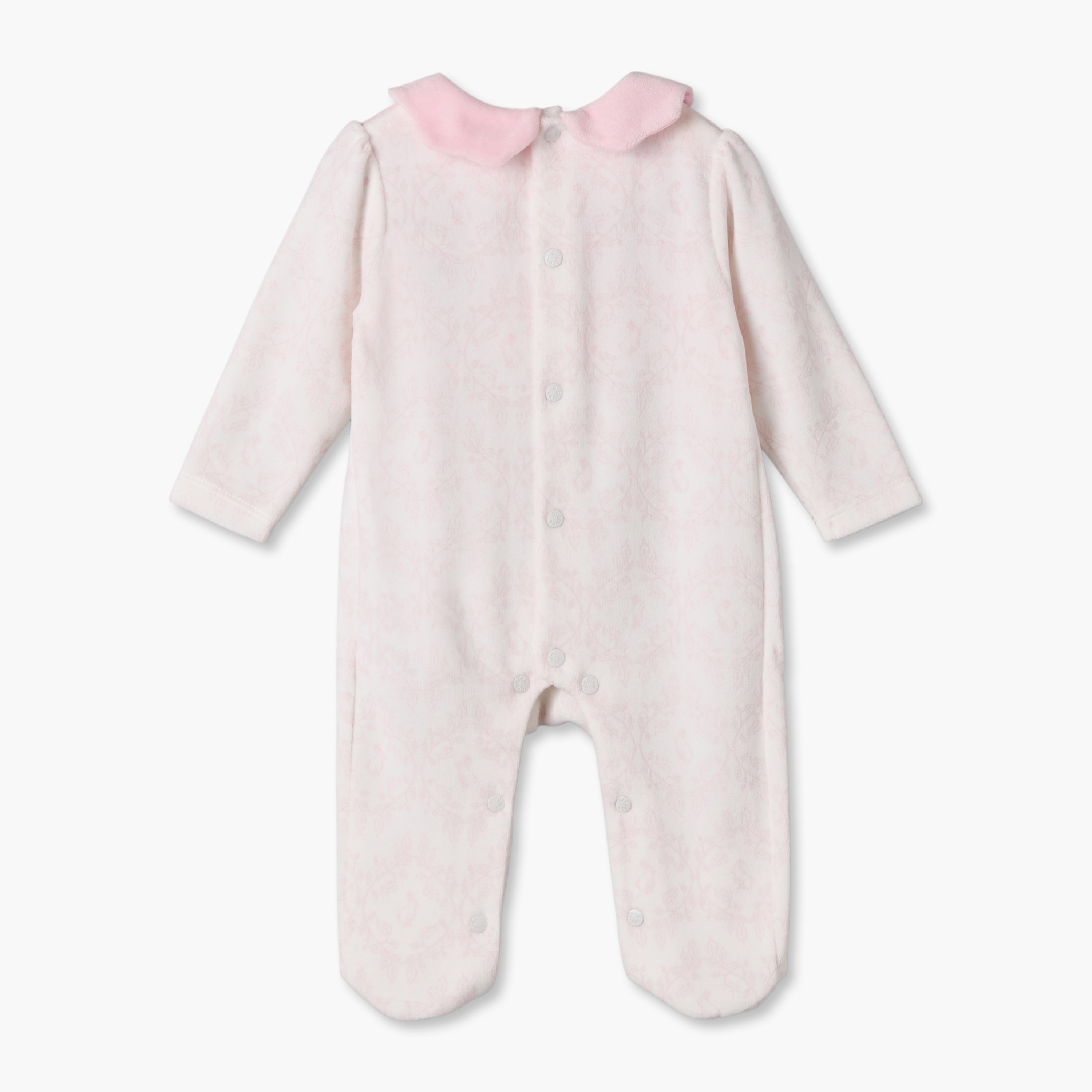 Giggles Cotton Collared Long Sleeves Sleepsuit with Bunny Print-baby-girls-clothing-nightwear-sleepsuits-image-3