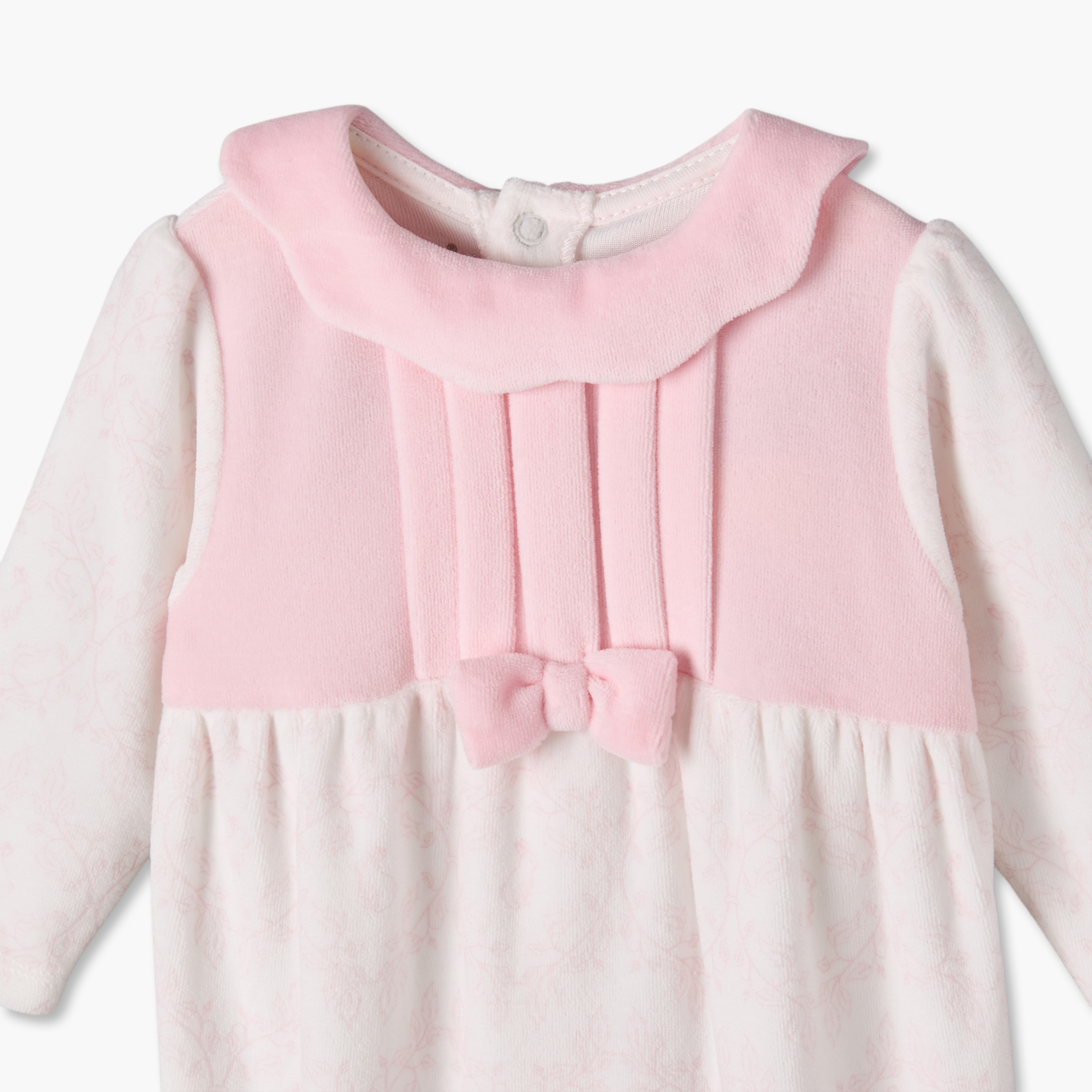 Giggles Cotton Collared Long Sleeves Sleepsuit with Bunny Print-baby-girls-clothing-nightwear-sleepsuits-image-4