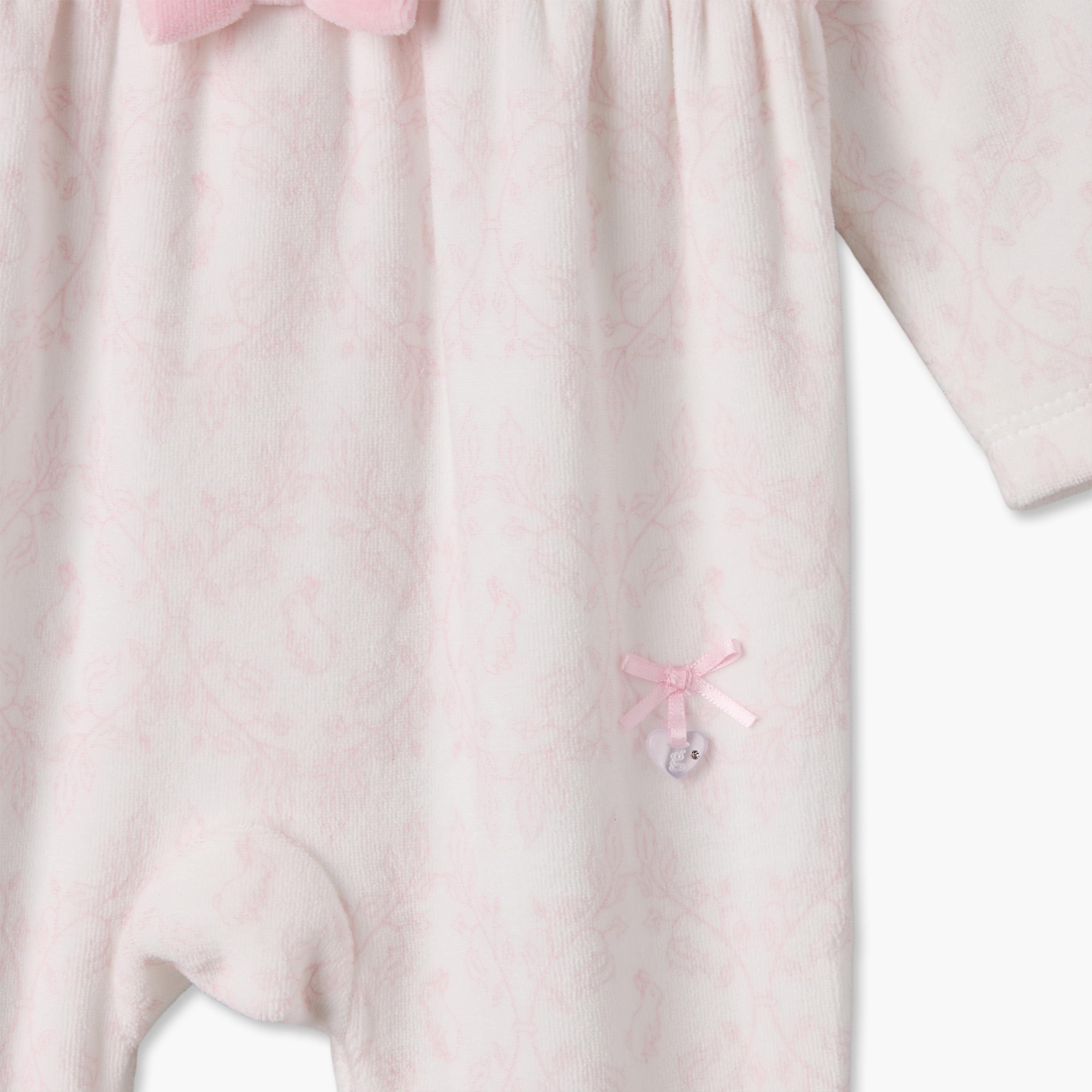 Giggles Cotton Collared Long Sleeves Sleepsuit with Bunny Print-baby-girls-clothing-nightwear-sleepsuits-image-5