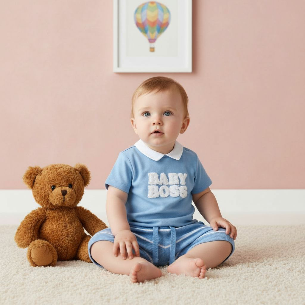 Juniors Applique Detail T-shirt and Shorts Set-baby-boys-clothing-nightwear-pyjamasets-image-8