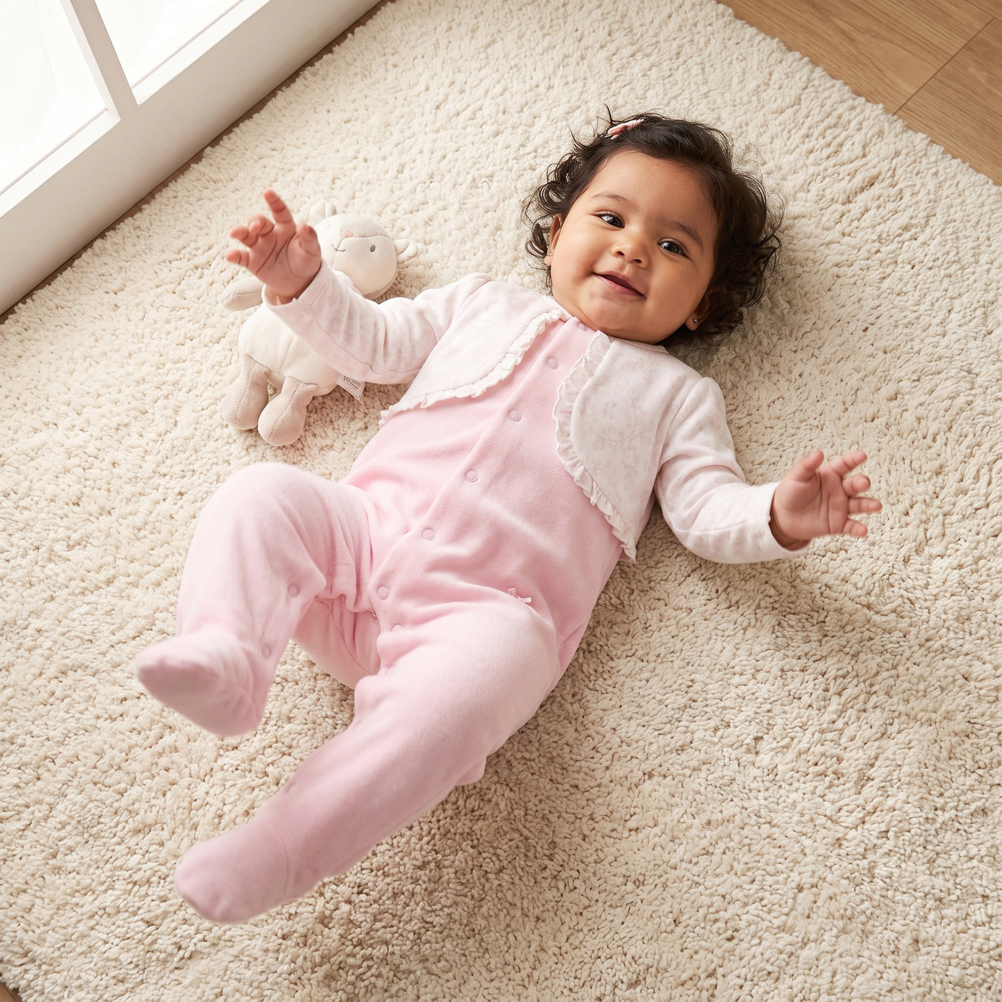 Giggles Cotton Crew Neck Long Sleeves Sleepsuit with Snap Button Closure-baby-girls-clothing-nightwear-sleepsuits-image-1