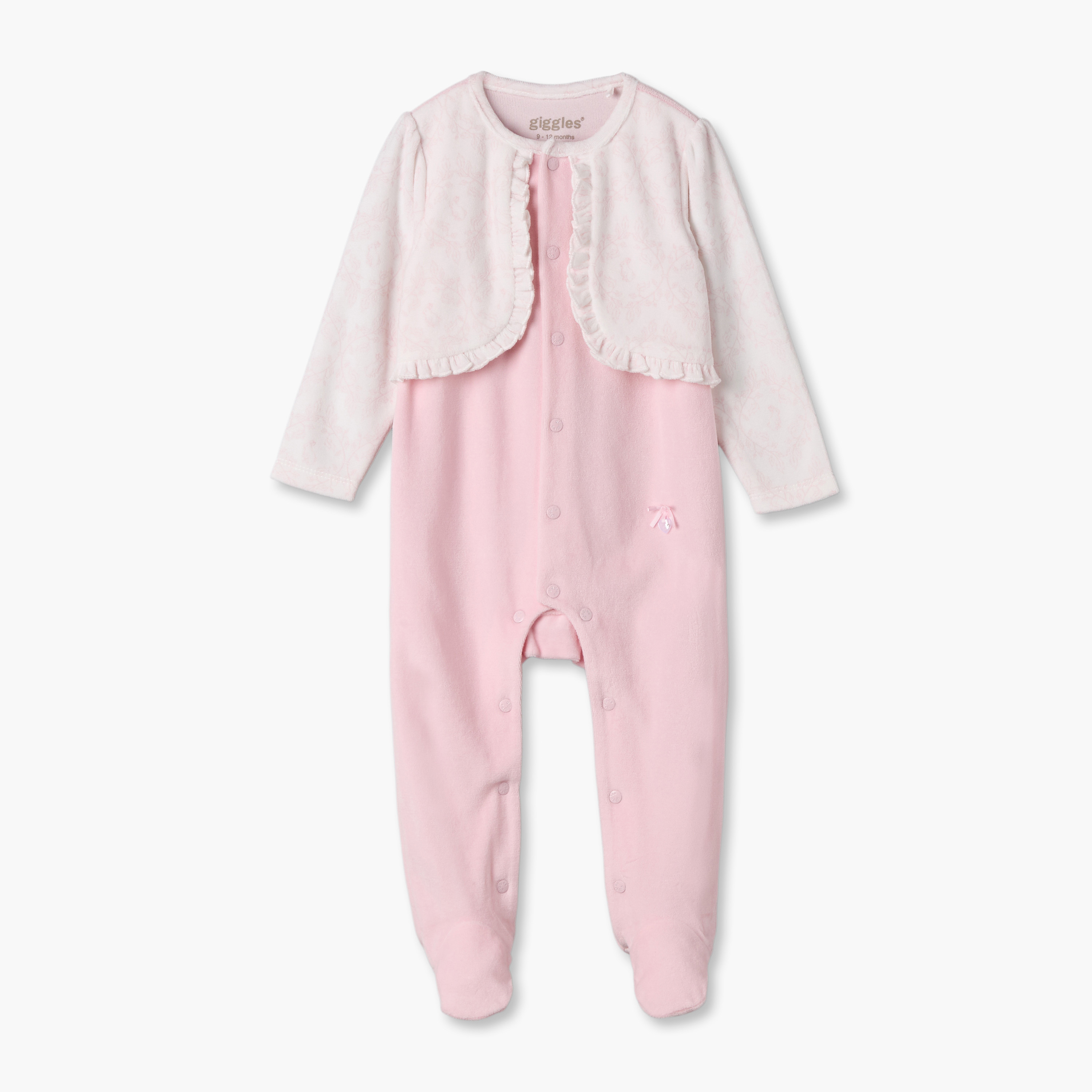 Giggles Cotton Crew Neck Long Sleeves Sleepsuit with Snap Button Closure-baby-girls-clothing-nightwear-sleepsuits-image-2