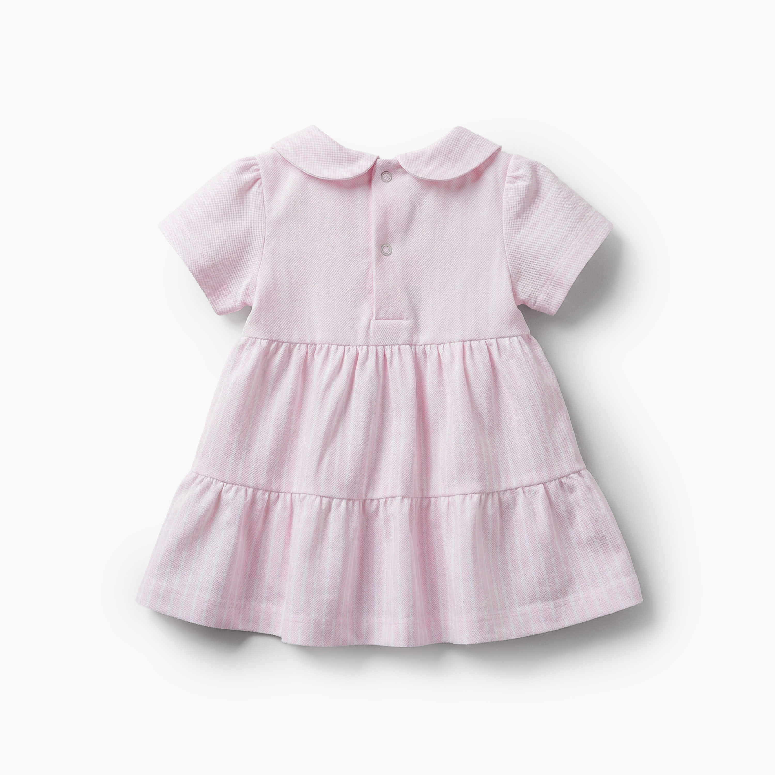 Juniors Peter Pan Collar Short Sleeves A-line Dress with Stripes-baby-girls-clothing-dressesandjumpsuits-image-3