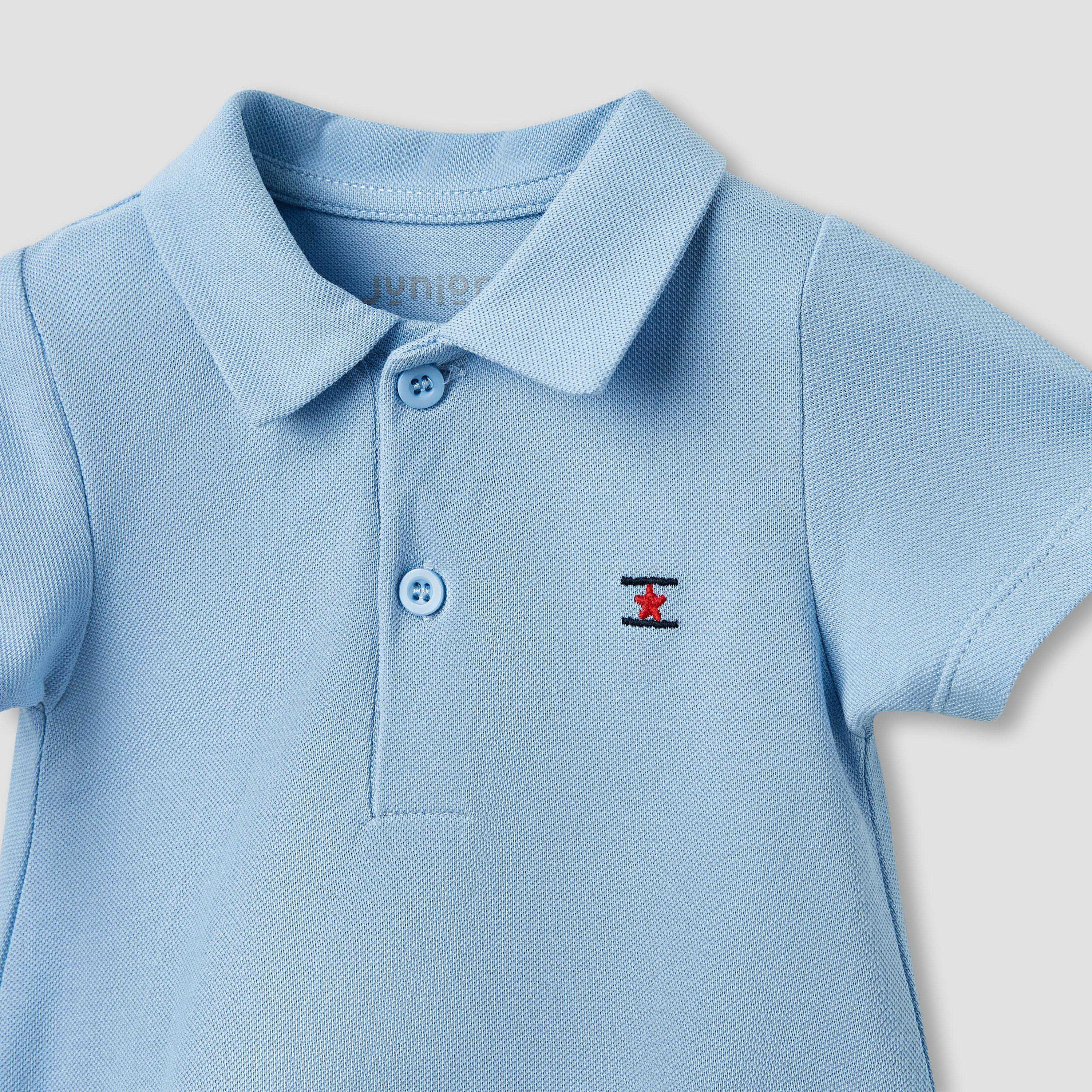 بودي سوت سادة بياقة عادية وأكمام قصيرة من جونيورز-baby-boys-clothing-bodysuits-image-3