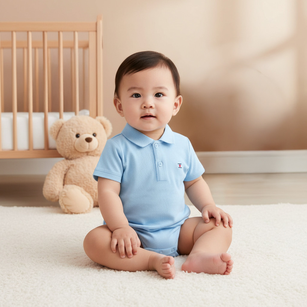 بودي سوت سادة بياقة عادية وأكمام قصيرة من جونيورز-baby-boys-clothing-bodysuits-image-6