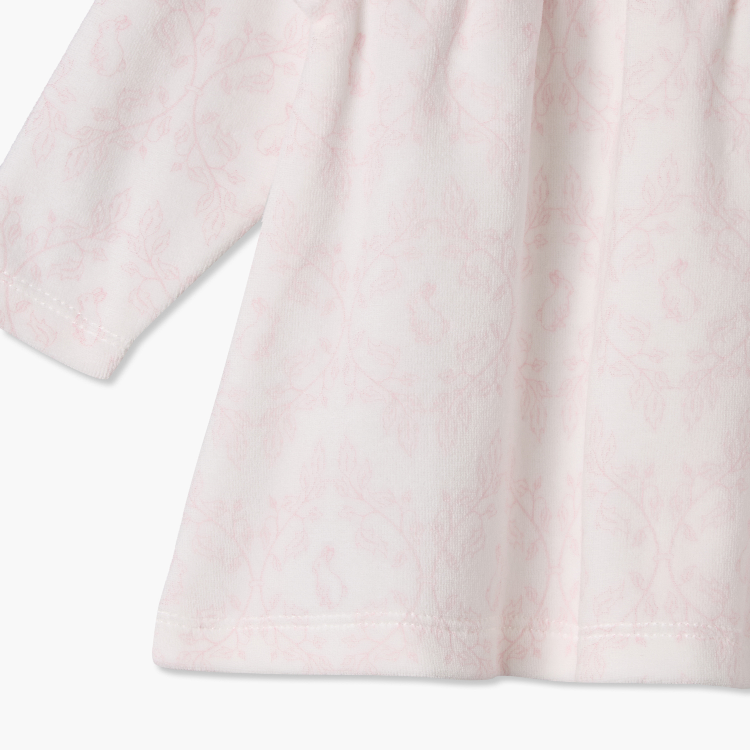 Giggles Crew Neck Long Sleeves Knee Length Dress with Bunny Print-baby-girls-clothing-winterwear-dresses-image-5