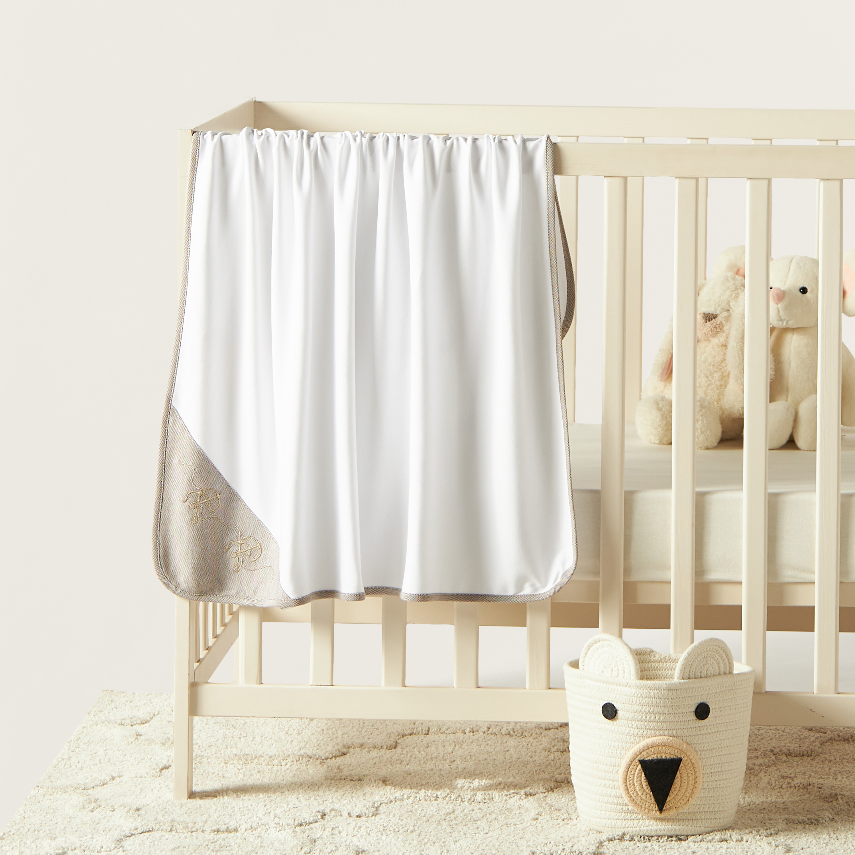 Giggles Embroidered Receiving Blanket - 70x70 cm-baby-nursery-blanketsandswaddles-receivingblankets-image-1