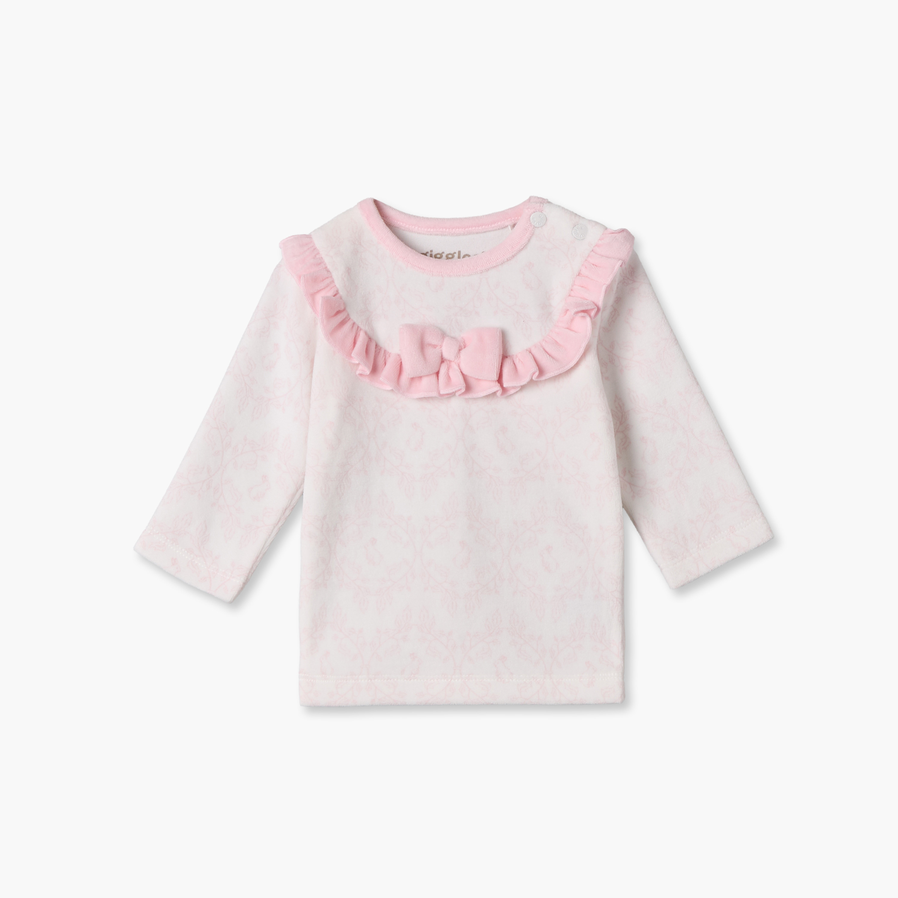 طقم بيجاما قطن بأكمام طويلة وياقة ضيقة وطبعات أرانب من جيجلز-baby-girls-clothing-nightwear-pyjamasets-image-3