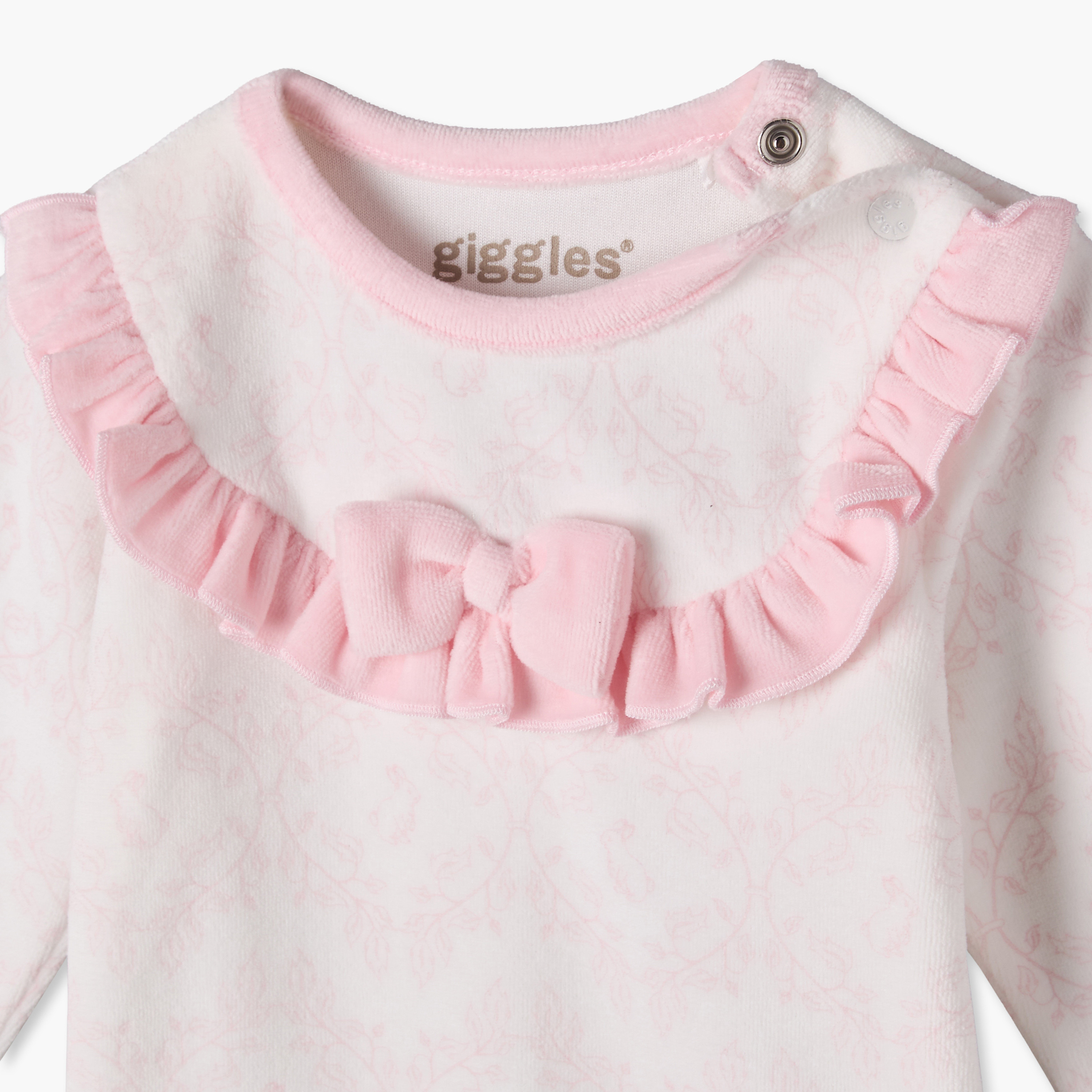طقم بيجاما قطن بأكمام طويلة وياقة ضيقة وطبعات أرانب من جيجلز-baby-girls-clothing-nightwear-pyjamasets-image-7