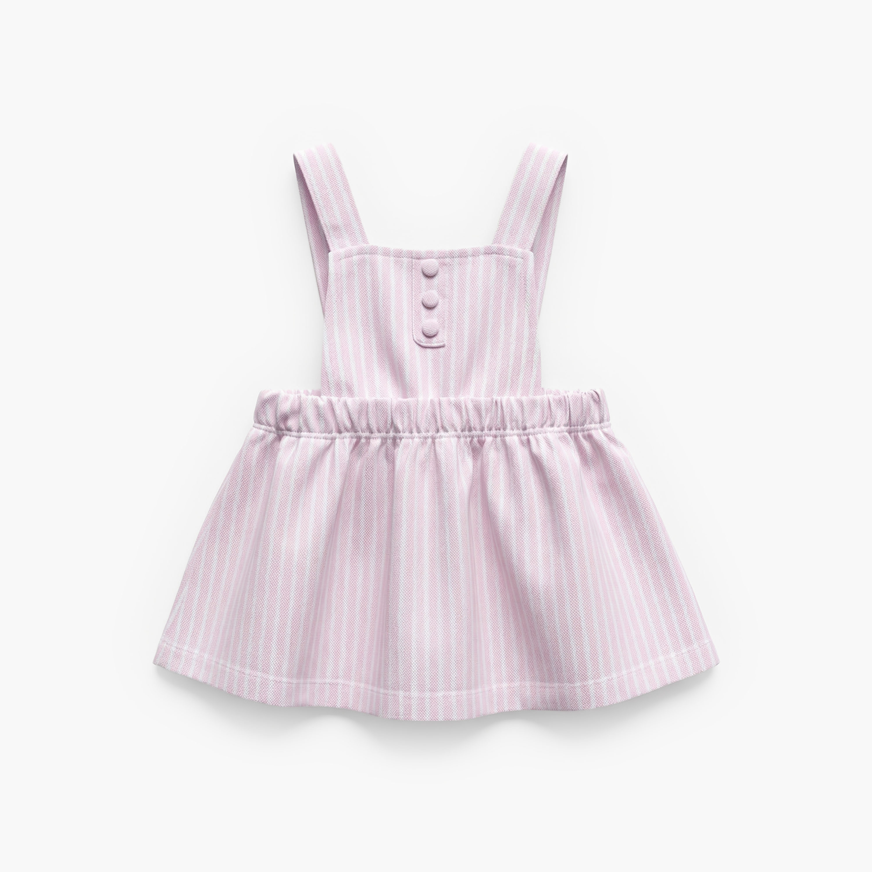 Juniors Round Neck Short Sleeves T-shirt and Pinafore Set with Stripes-baby-girls-clothing-setsandcoords-image-4