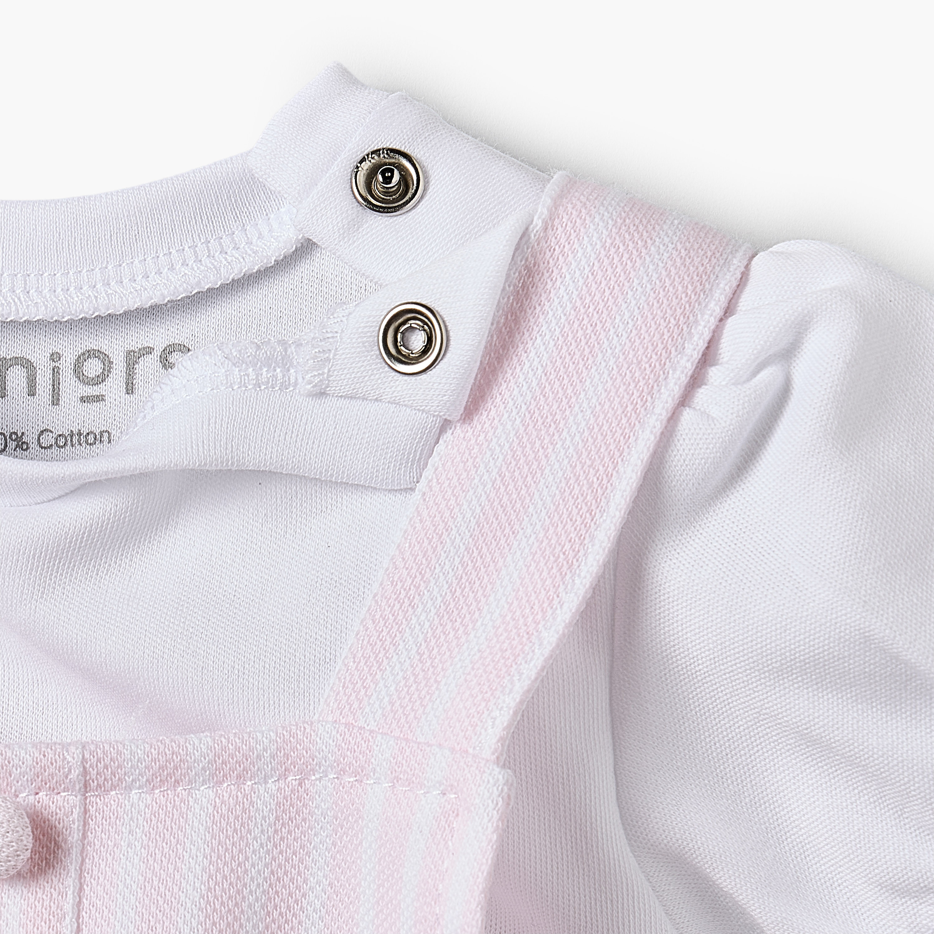 Juniors Round Neck Short Sleeves T-shirt and Pinafore Set with Stripes-baby-girls-clothing-setsandcoords-image-6