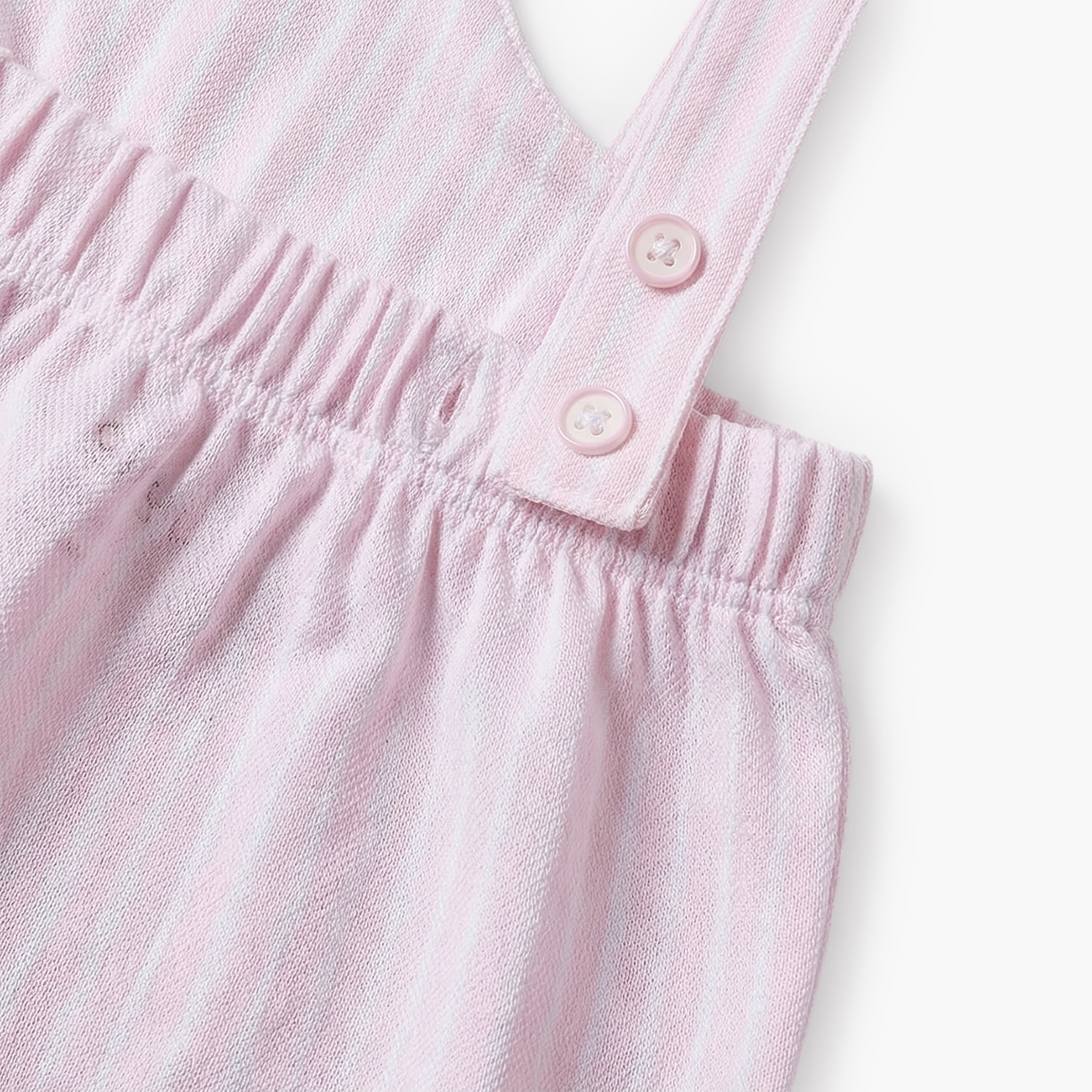 Juniors Round Neck Short Sleeves T-shirt and Pinafore Set with Stripes-baby-girls-clothing-setsandcoords-image-7