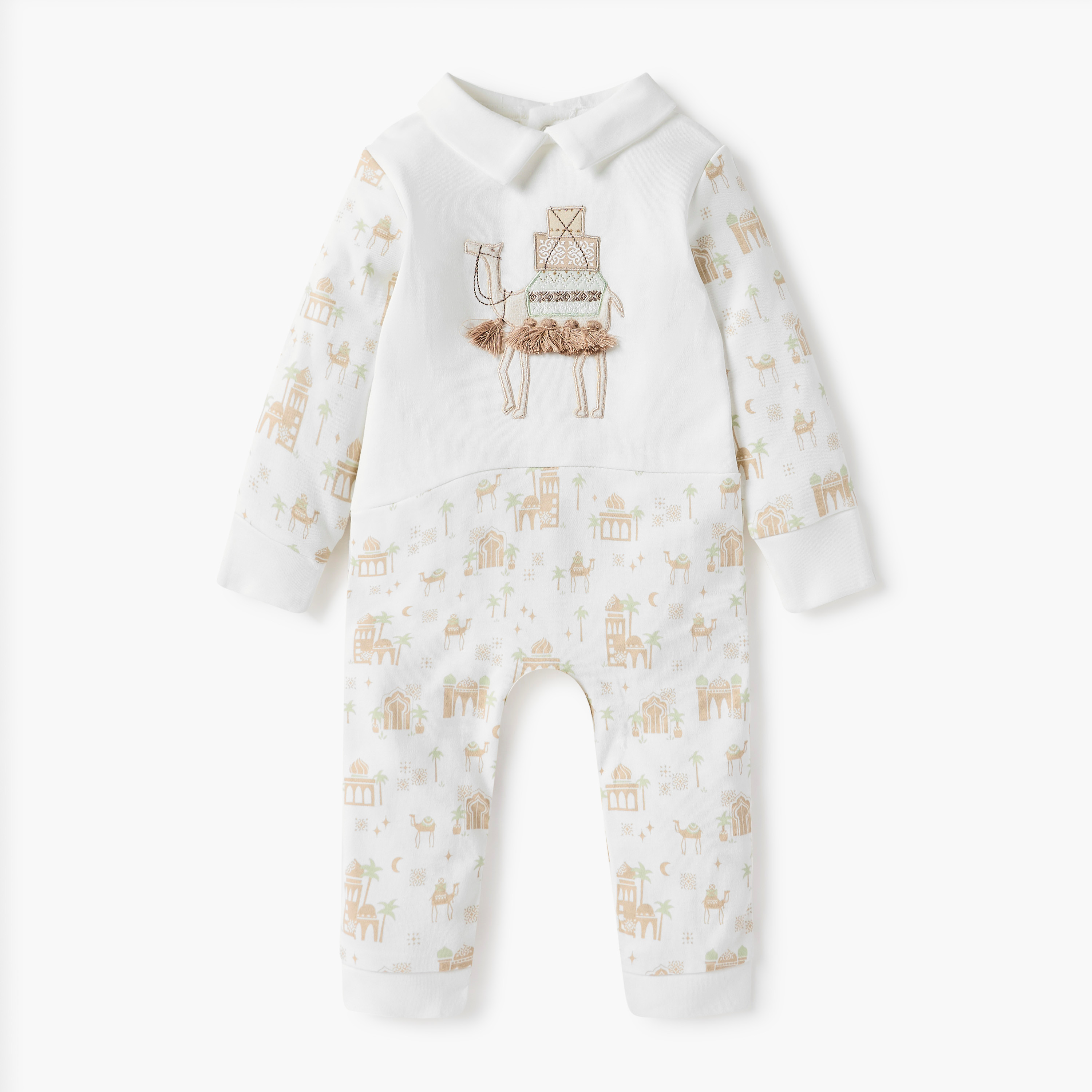 بدلة نوم بتزيينات جمل وأكمام طويلة وياقة من جونيورز-baby-boys-clothing-nightwear-sleepsuits-image-1