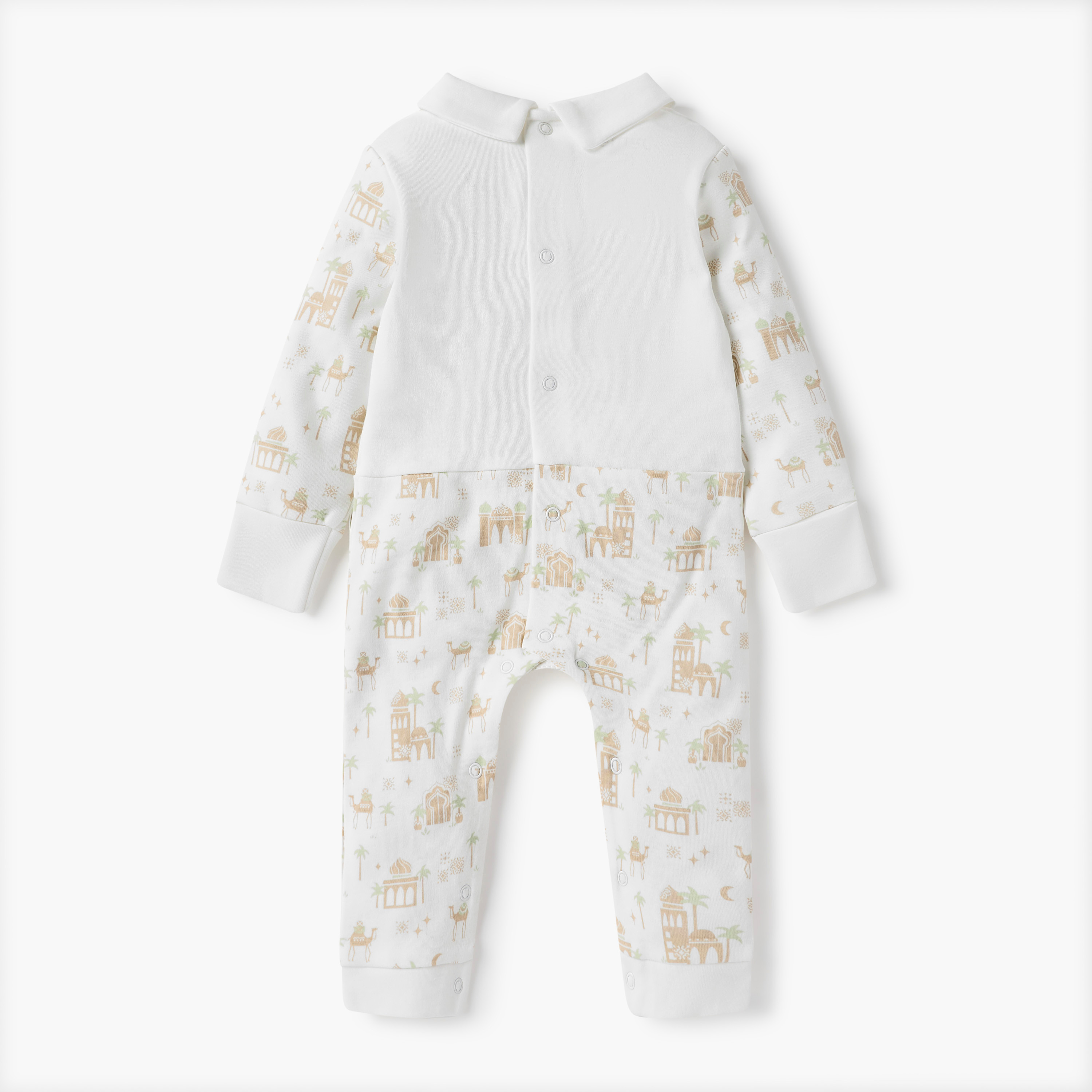 بدلة نوم بتزيينات جمل وأكمام طويلة وياقة من جونيورز-baby-boys-clothing-nightwear-sleepsuits-image-2