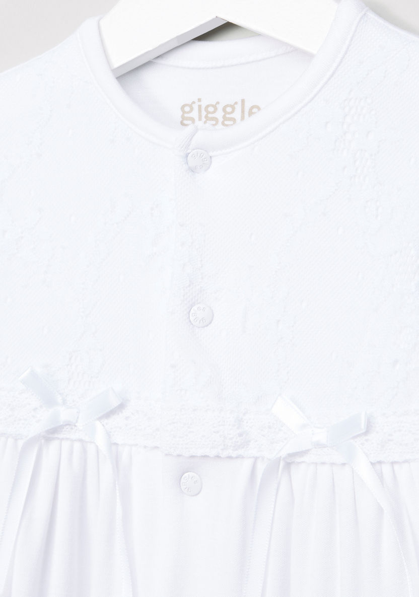 Giggles Closed Feet Sleepsuit with Lace Detail-Sleepsuits-image-1