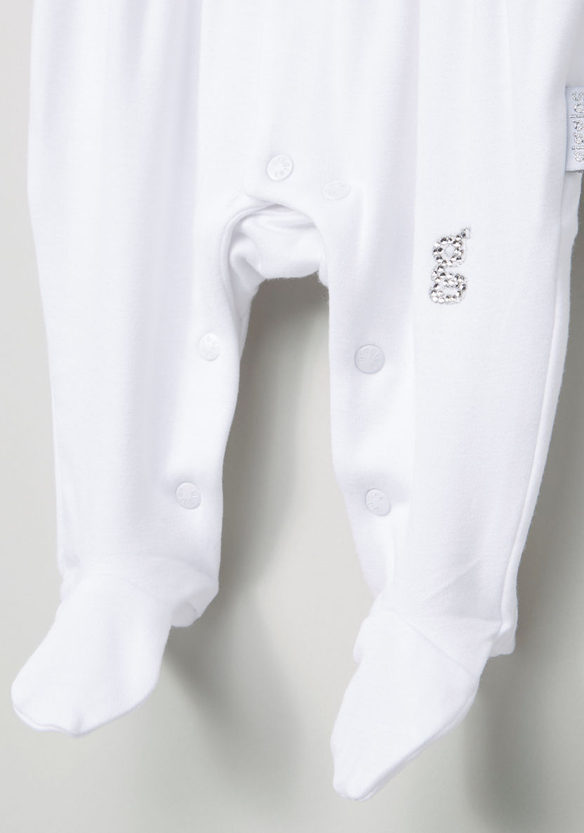 Giggles Closed Feet Sleepsuit with Lace Detail-Sleepsuits-image-3