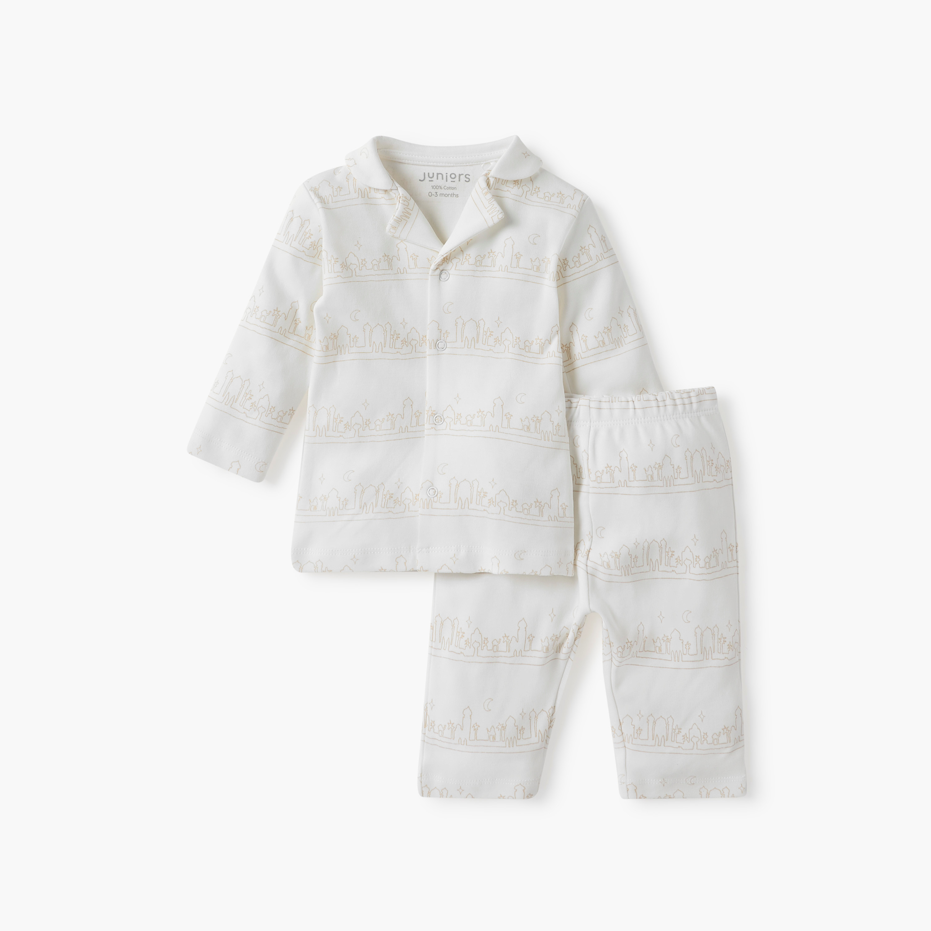 Juniors Printed Shirt and Pyjama Set-baby-boys-clothing-nightwear-pyjamasets-image-1
