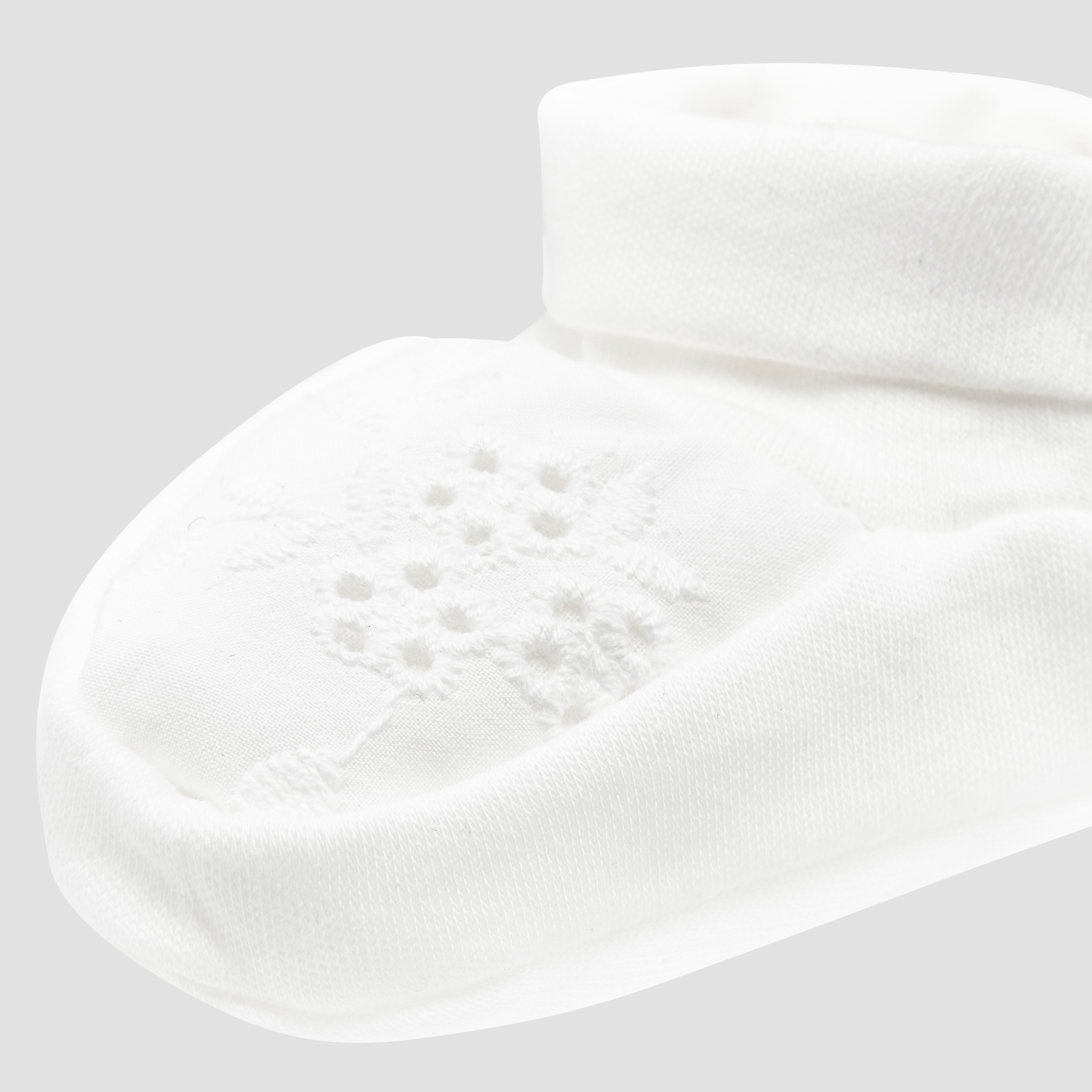 Giggles Booties with Cuff, Schiffli Embroidery-baby-girls-shoes-booties-image-3