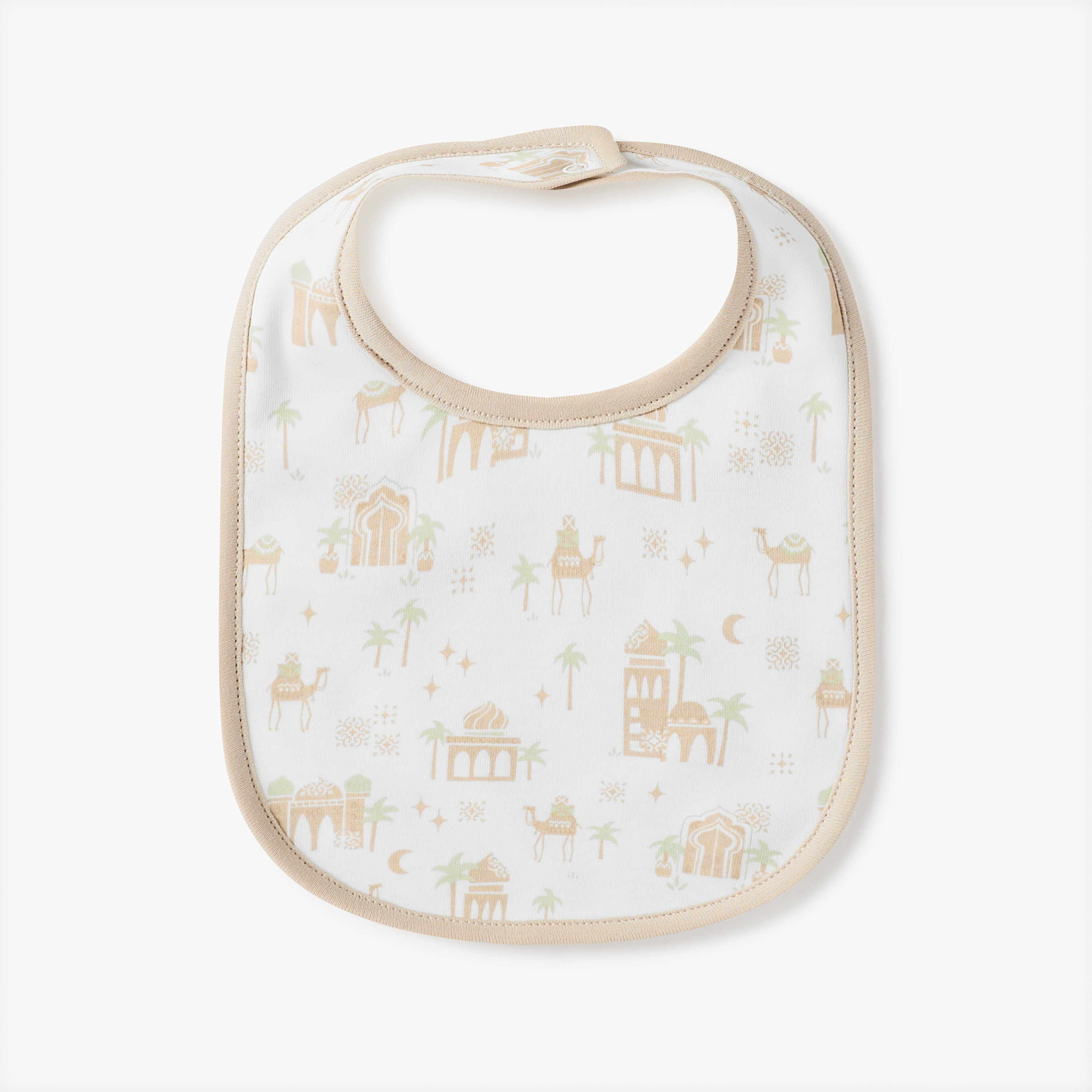 Juniors Printed Muslin Bib with Button Closure - Set of 2-baby-feeding-bibs-image-3