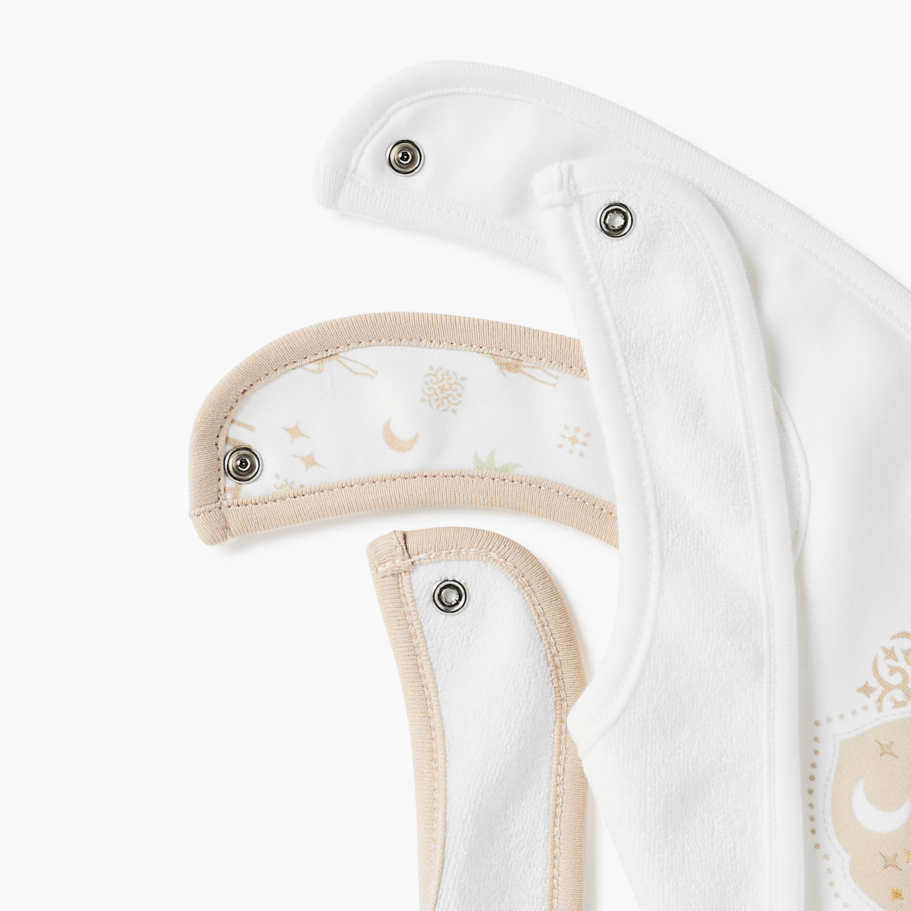 Juniors Printed Muslin Bib with Button Closure - Set of 2-baby-feeding-bibs-image-5