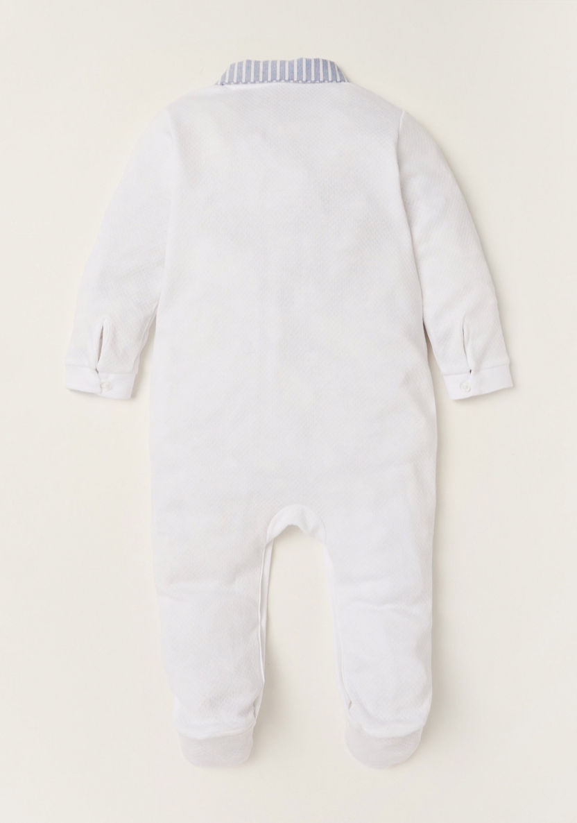 Giggles Textured Closed Feet Sleepsuit with Long Sleeves-Sleepsuits-image-3