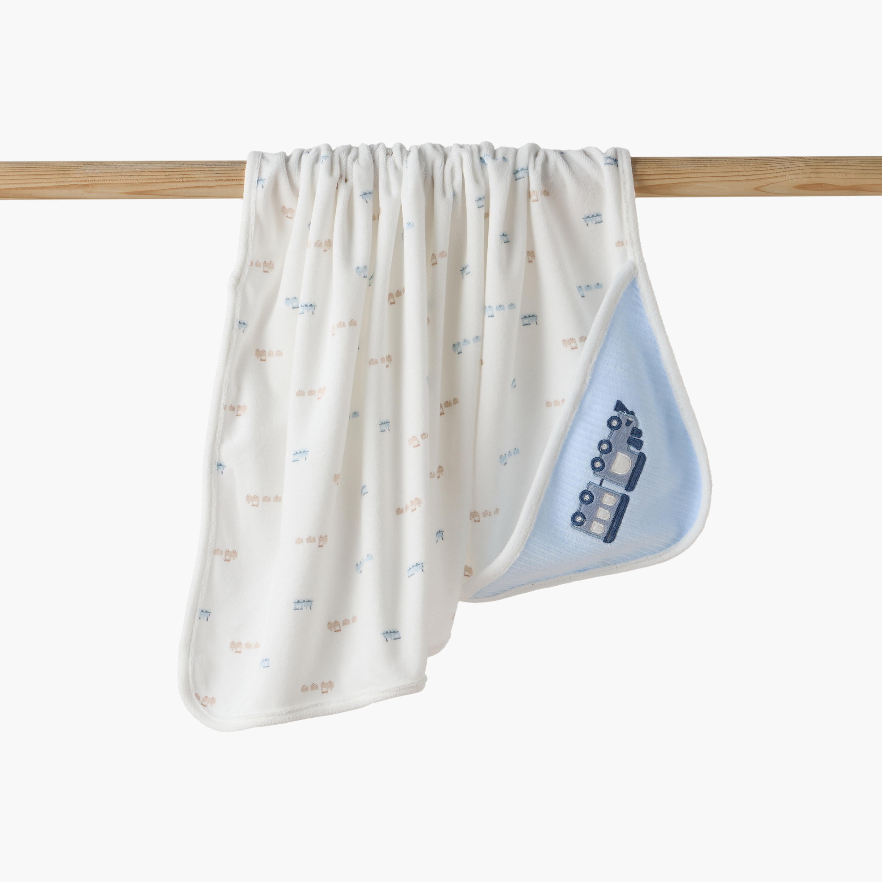 بطانية مواليد بتطريزات قطار من جونيورز-baby-nursery-blanketsandswaddles-receivingblankets-image-1