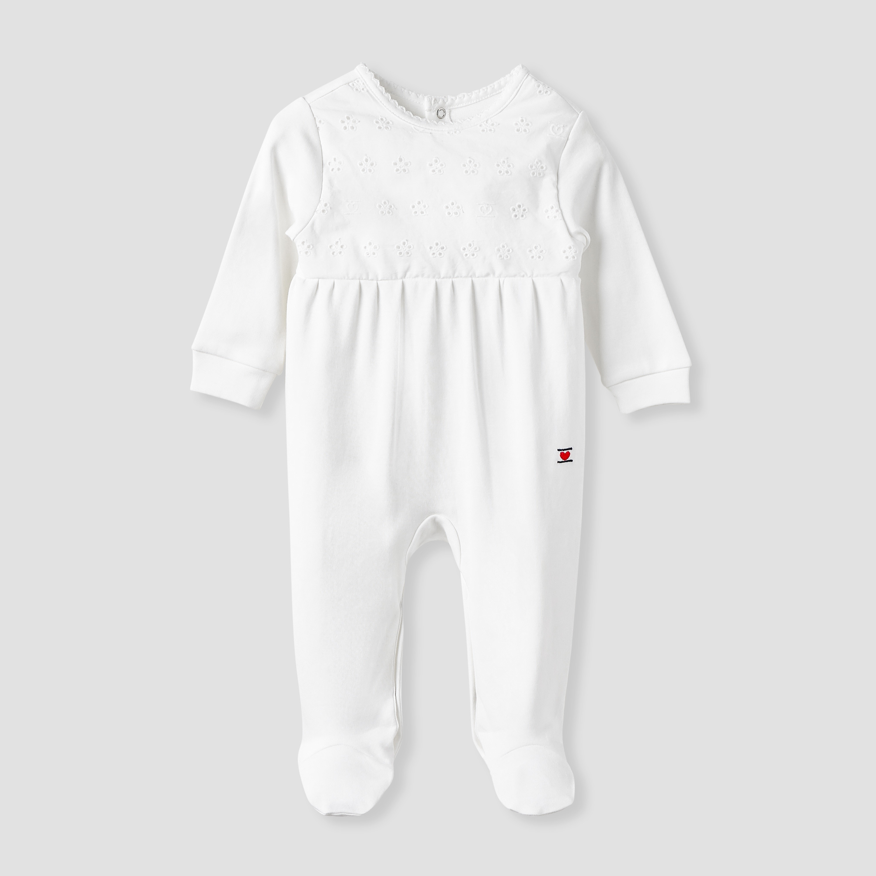 Juniors Textured Sleepsuit with Long Sleeves-baby-girls-clothing-nightwear-sleepsuits-image-1