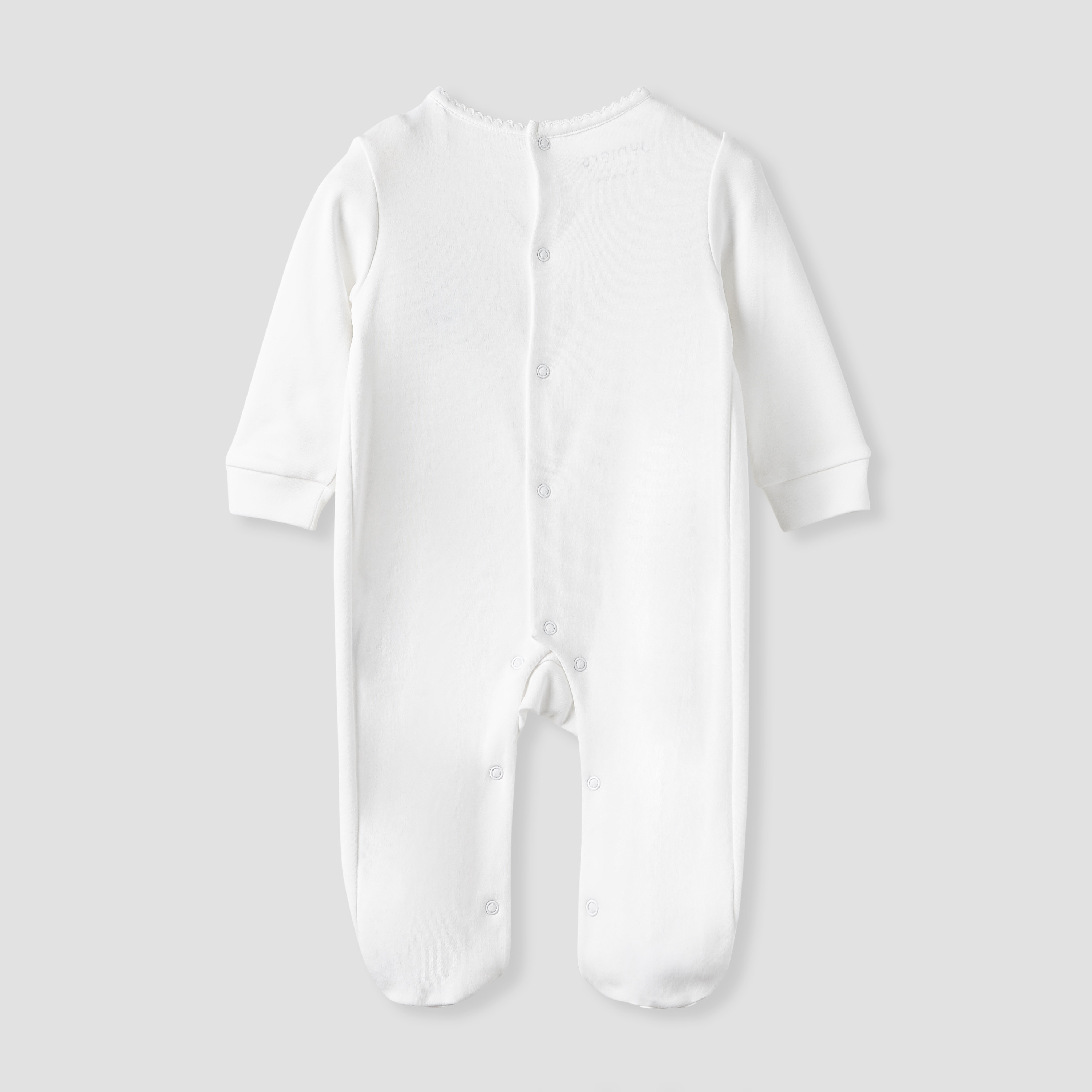 Juniors Textured Sleepsuit with Long Sleeves-baby-girls-clothing-nightwear-sleepsuits-image-2